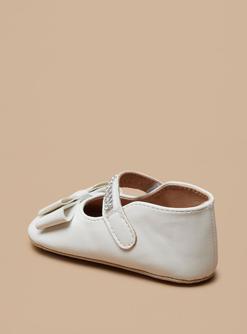 Barefeet Bow Accent Booties with Hook and Loop Closure-baby-girls-shoes-booties-image-2