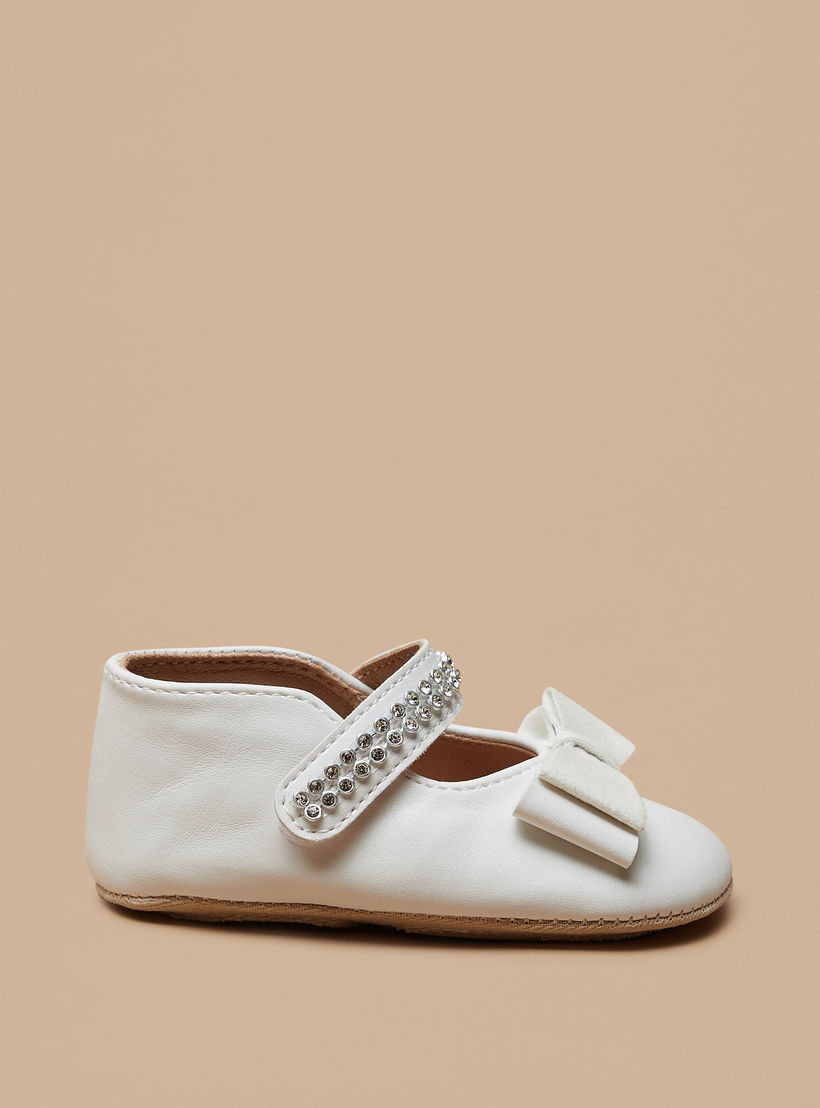 Barefeet Bow Accent Booties with Hook and Loop Closure-baby-girls-shoes-booties-image-3