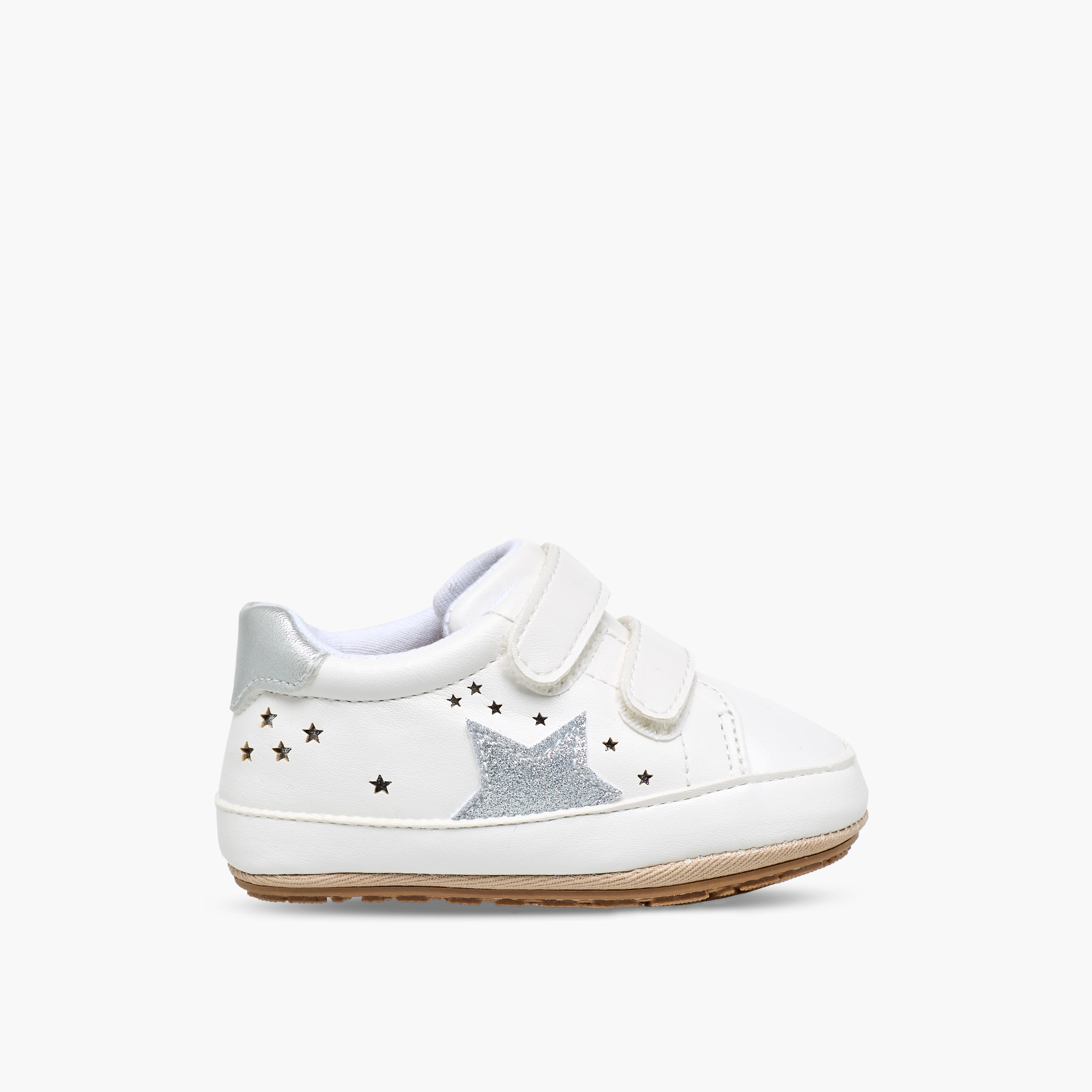 Barefeet Booties with Hook & Loop Closure, Star Embellishment-baby-girls-shoes-booties-image-3