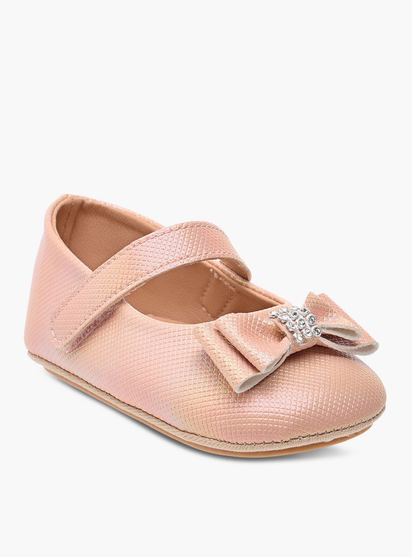Barefeet Bow Accent Shoes with Hook and Loop Closure-baby-girls-shoes-closedshoes-image-2