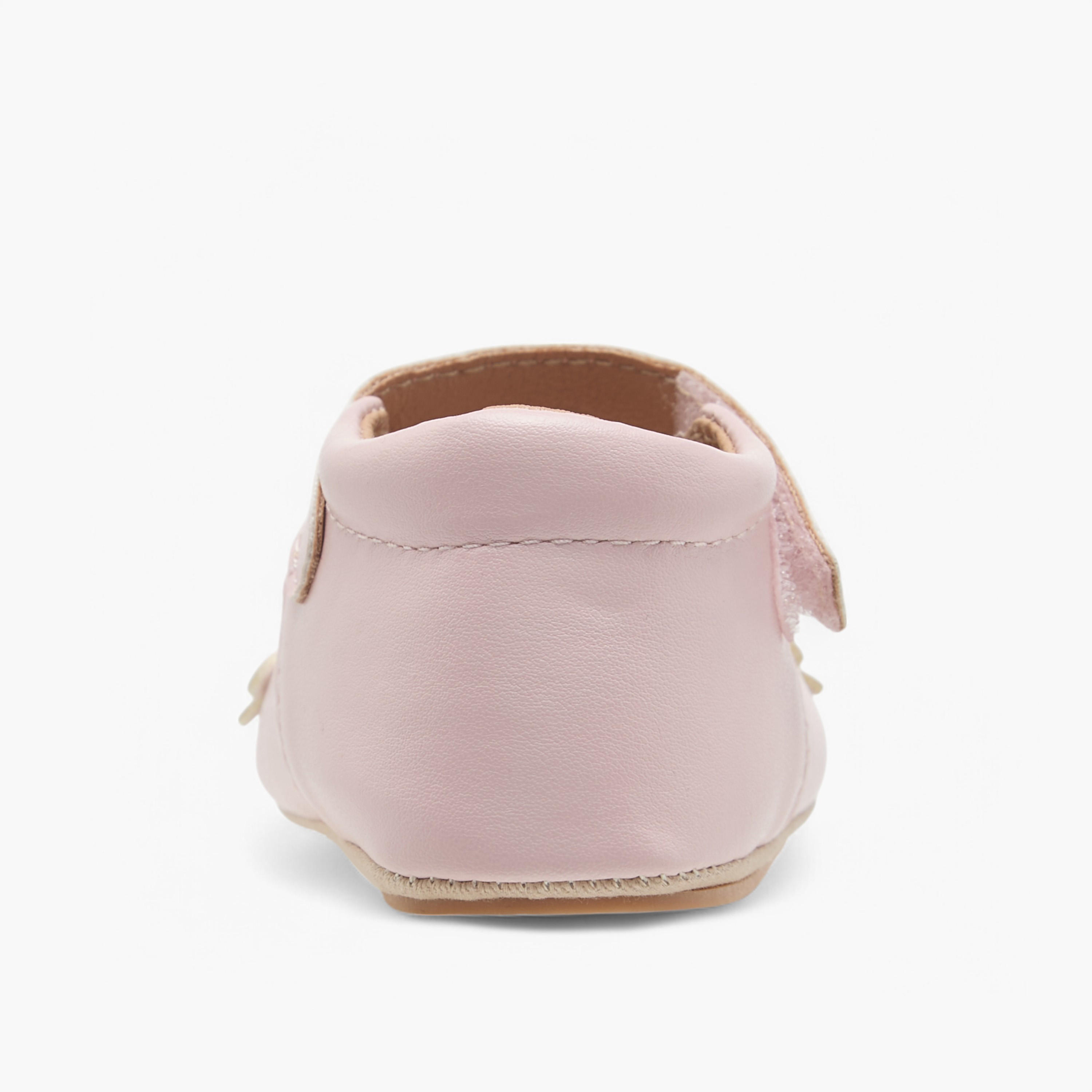 حذاء بتزيينات زهرية وبشريط إغلاق لاصق من بيرفيت-baby-girls-shoes-closedshoes-image-5