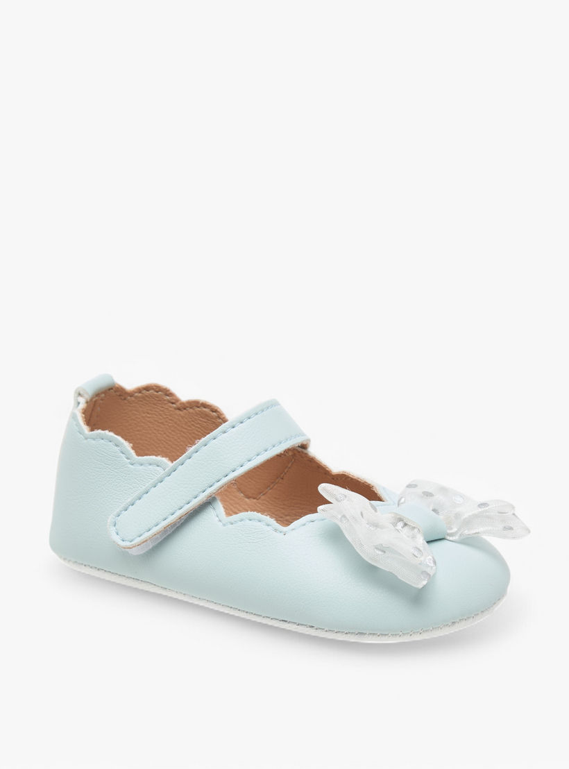 حذاء بفيونكة وشريط إغلاق لاصق من بيرفيت-baby-girls-shoes-closedshoes-image-2