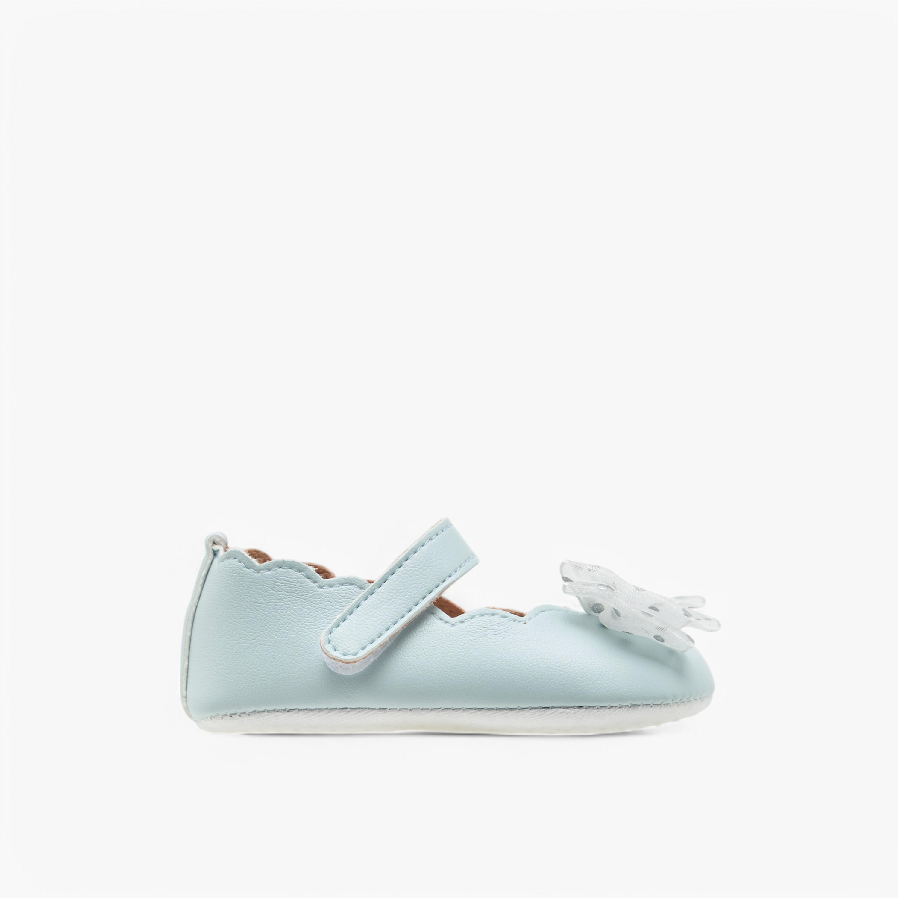 حذاء بفيونكة وشريط إغلاق لاصق من بيرفيت-baby-girls-shoes-closedshoes-image-3