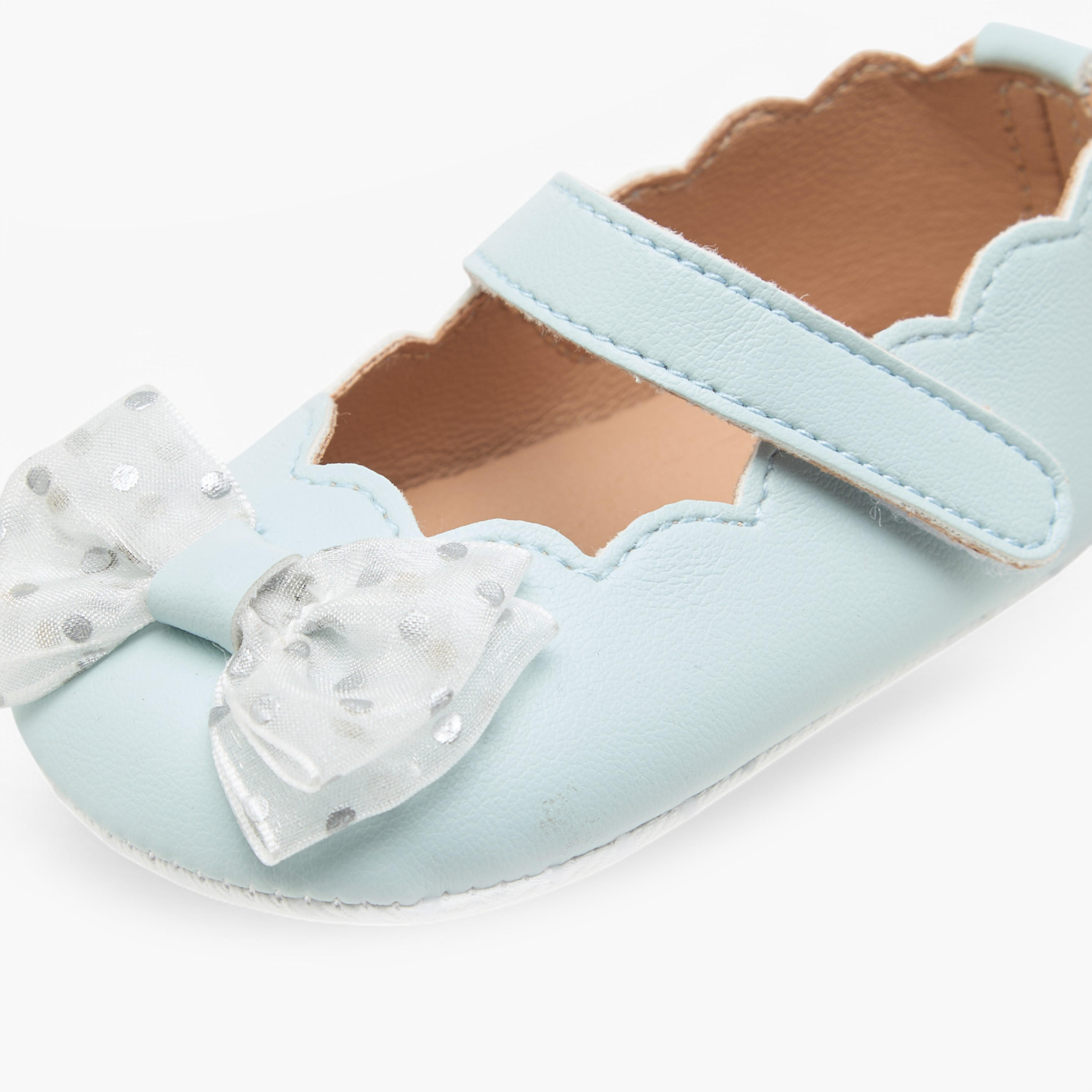 حذاء بفيونكة وشريط إغلاق لاصق من بيرفيت-baby-girls-shoes-closedshoes-image-6