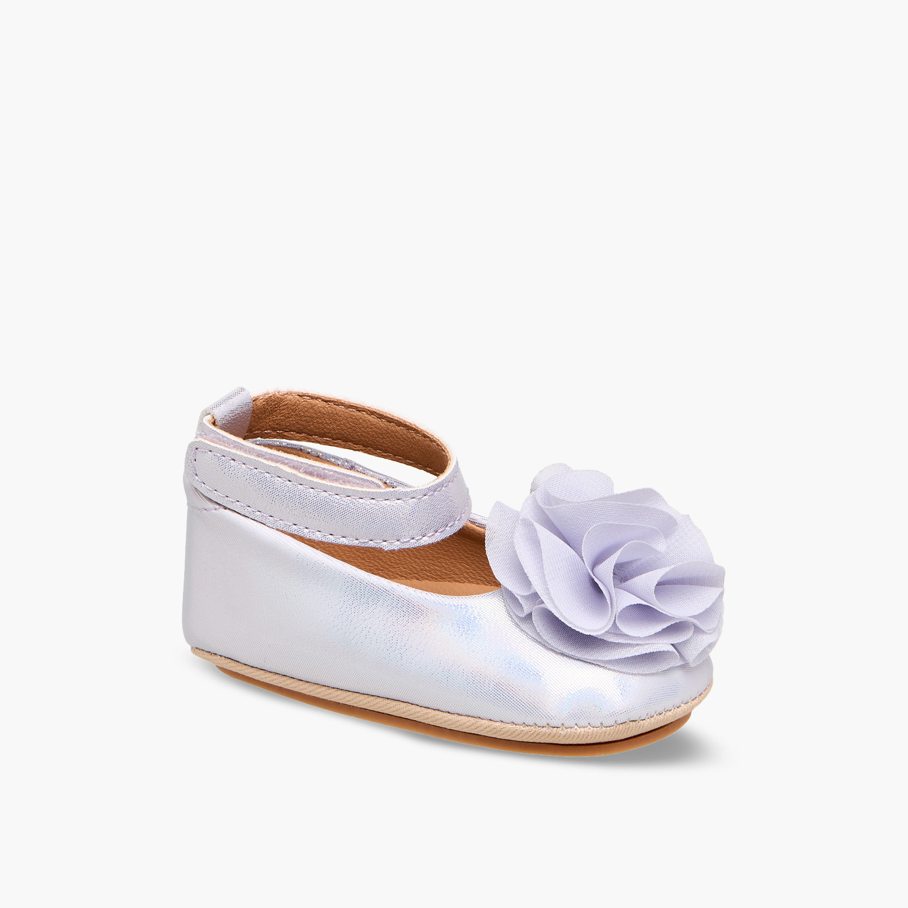 حذاء باليرينا بزينة زهرية من بيرفيت-baby-girls-shoes-booties-image-2
