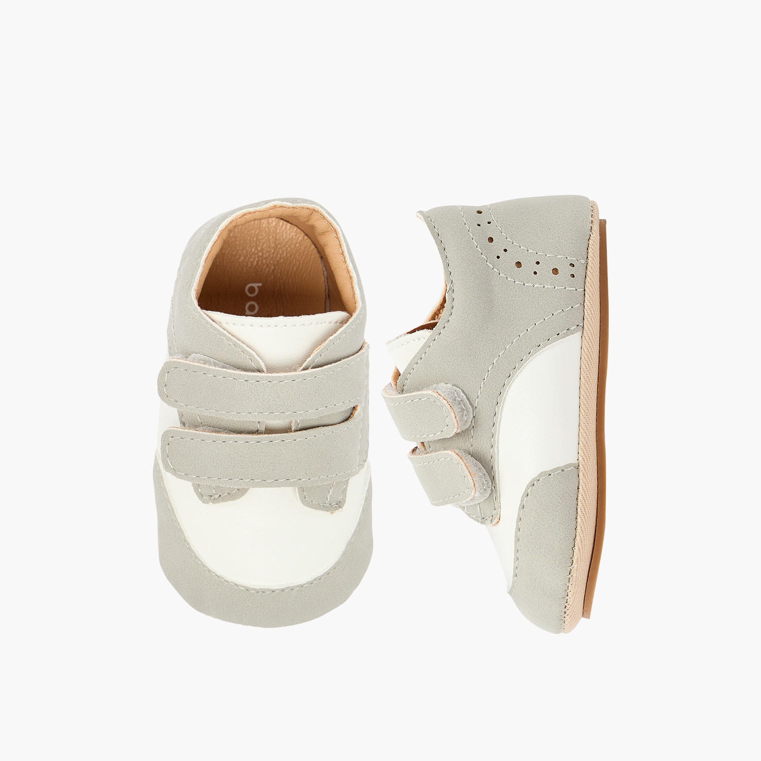 Barefeet Booties with Hook & Loop, Panelled Design-baby-boys-shoes-booties-image-1