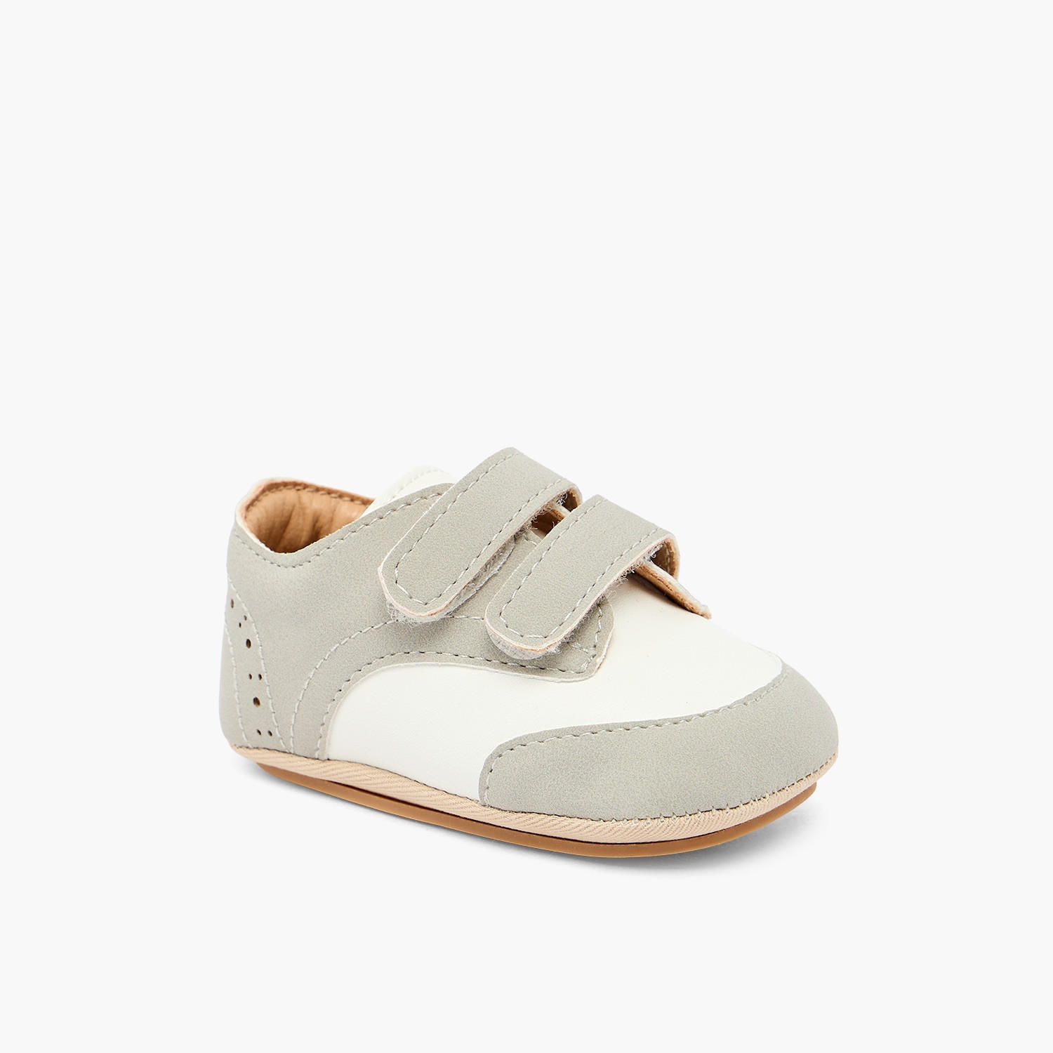 Barefeet Booties with Hook & Loop, Panelled Design-baby-boys-shoes-booties-image-2
