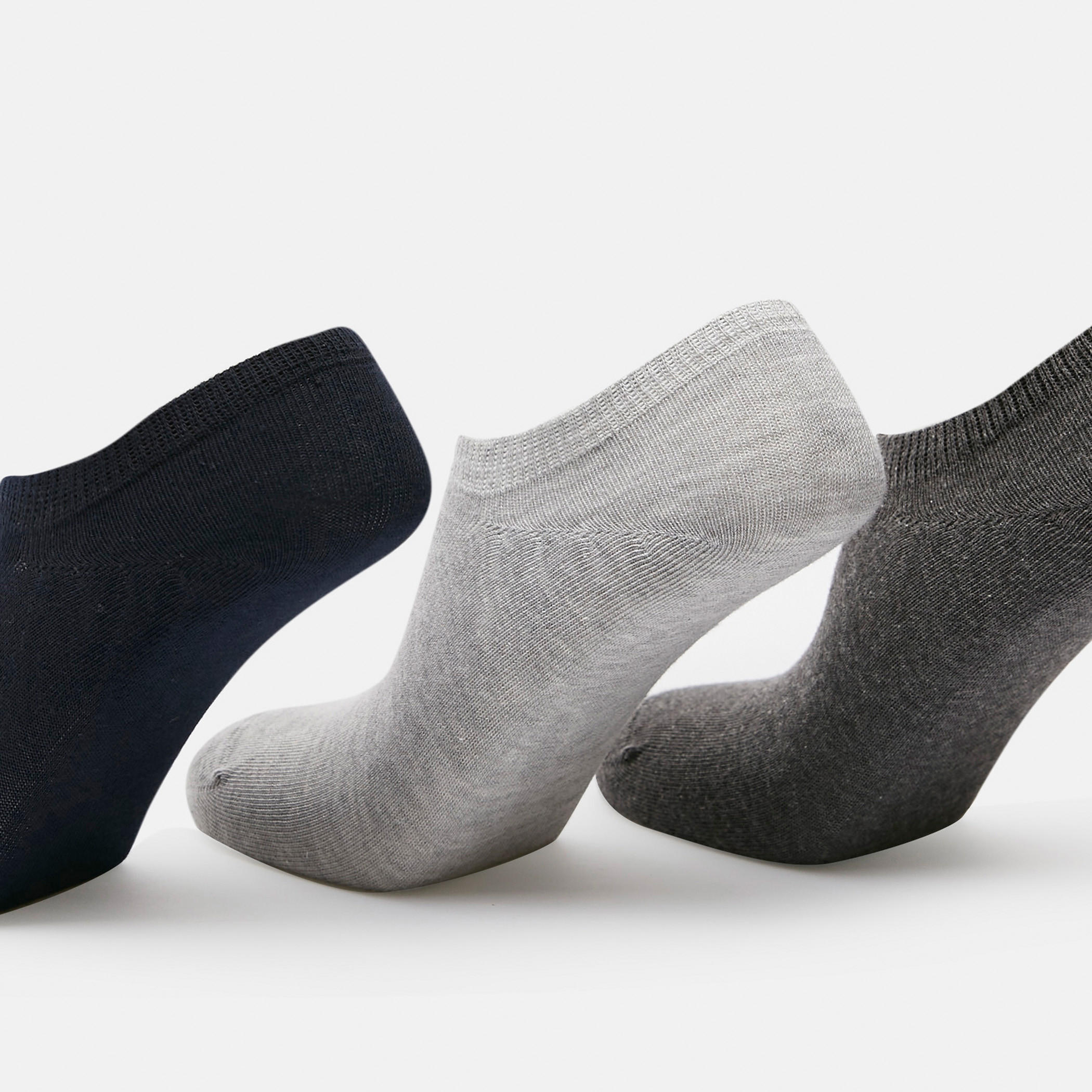 Solid No Show Socks - Set of 3-men-socks-image-2