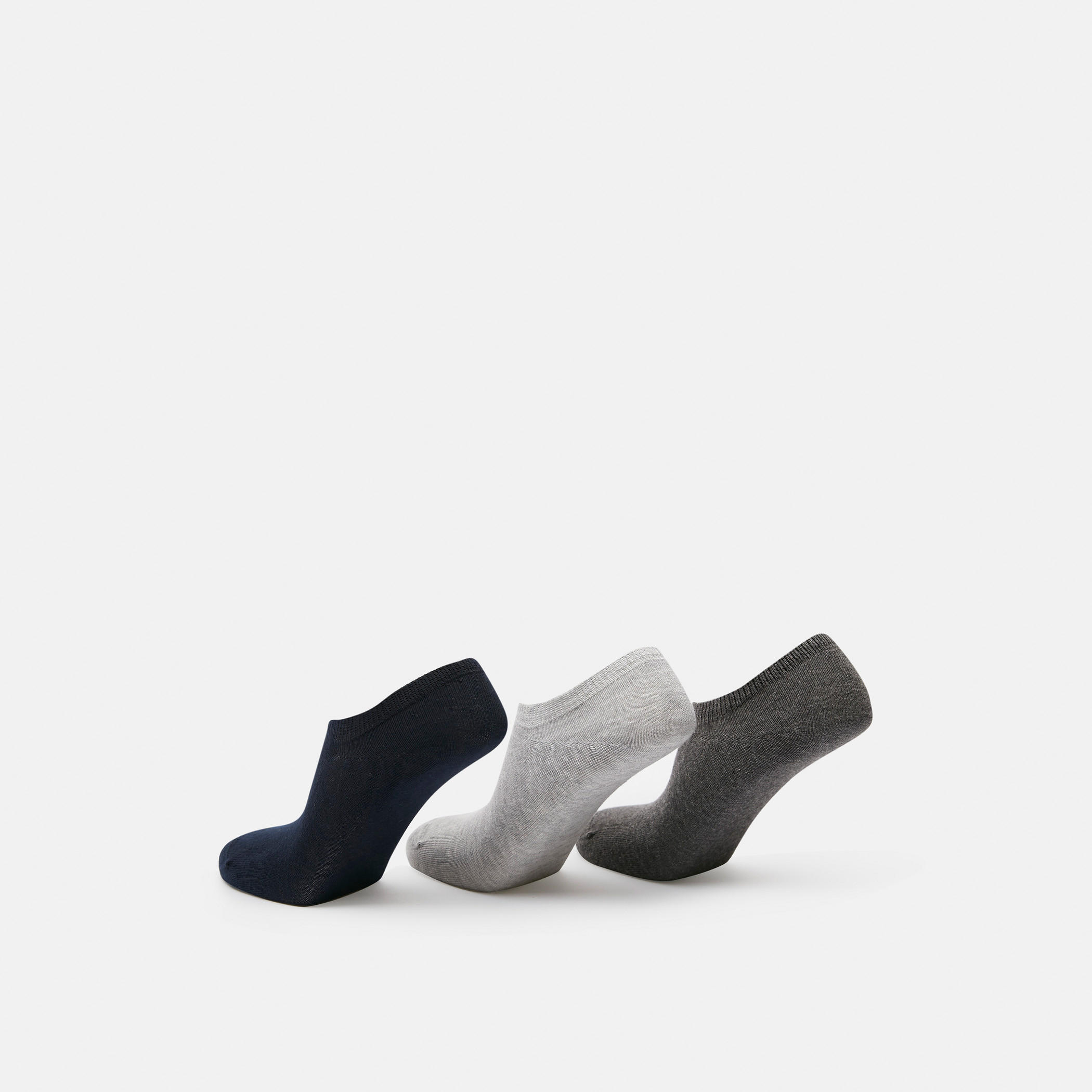 Solid No Show Socks - Set of 3-men-socks-image-3