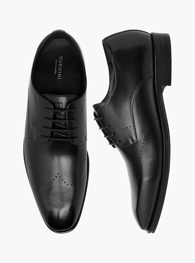 Duchini Men's Leather Solid Lace-Up Derby Shoes-men-shoes-formalshoes-image-1