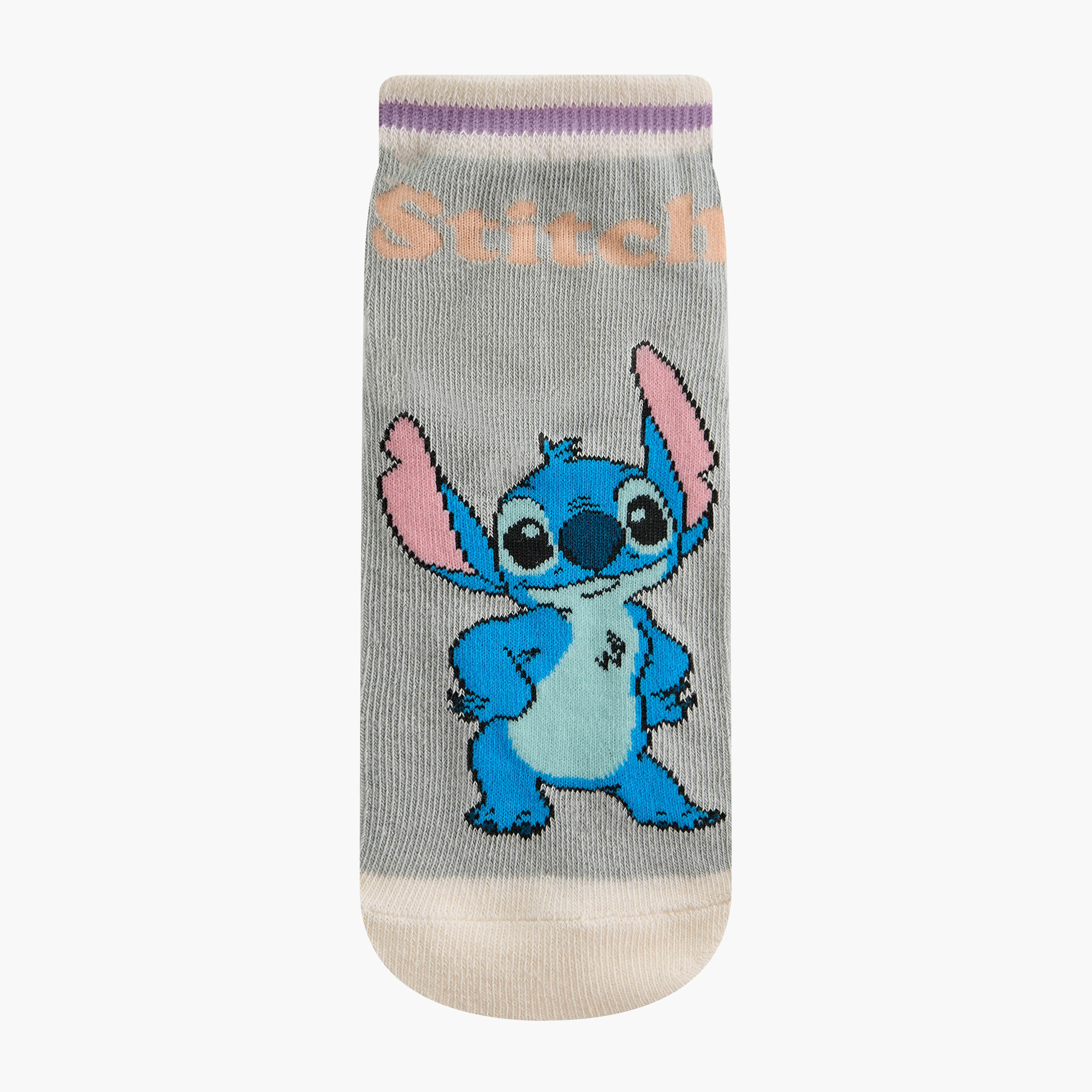 Disney Stitch Print Non Terry Ankle Length Socks - Set of 5-girls-accessories-socks-image-2