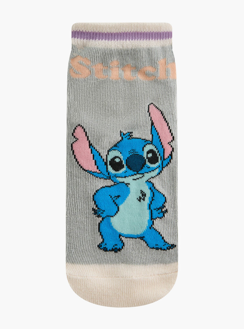 Disney Stitch Print Non Terry Ankle Length Socks - Set of 5-girls-accessories-socks-image-2