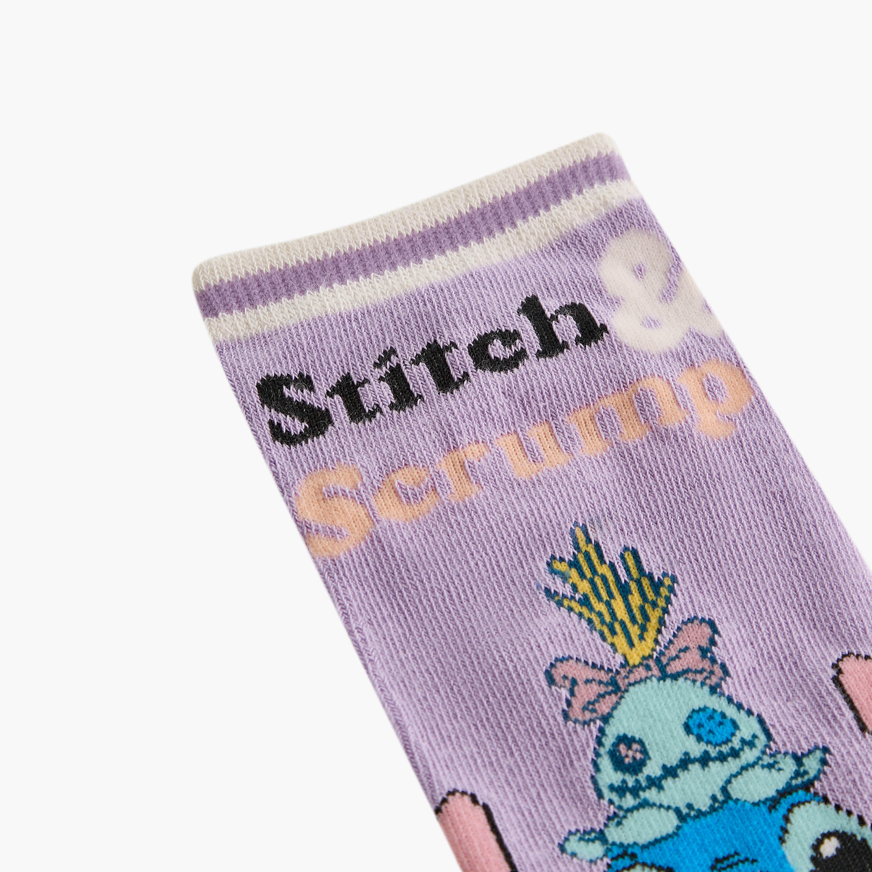 Disney Stitch Print Non Terry Ankle Length Socks - Set of 5-girls-accessories-socks-image-5