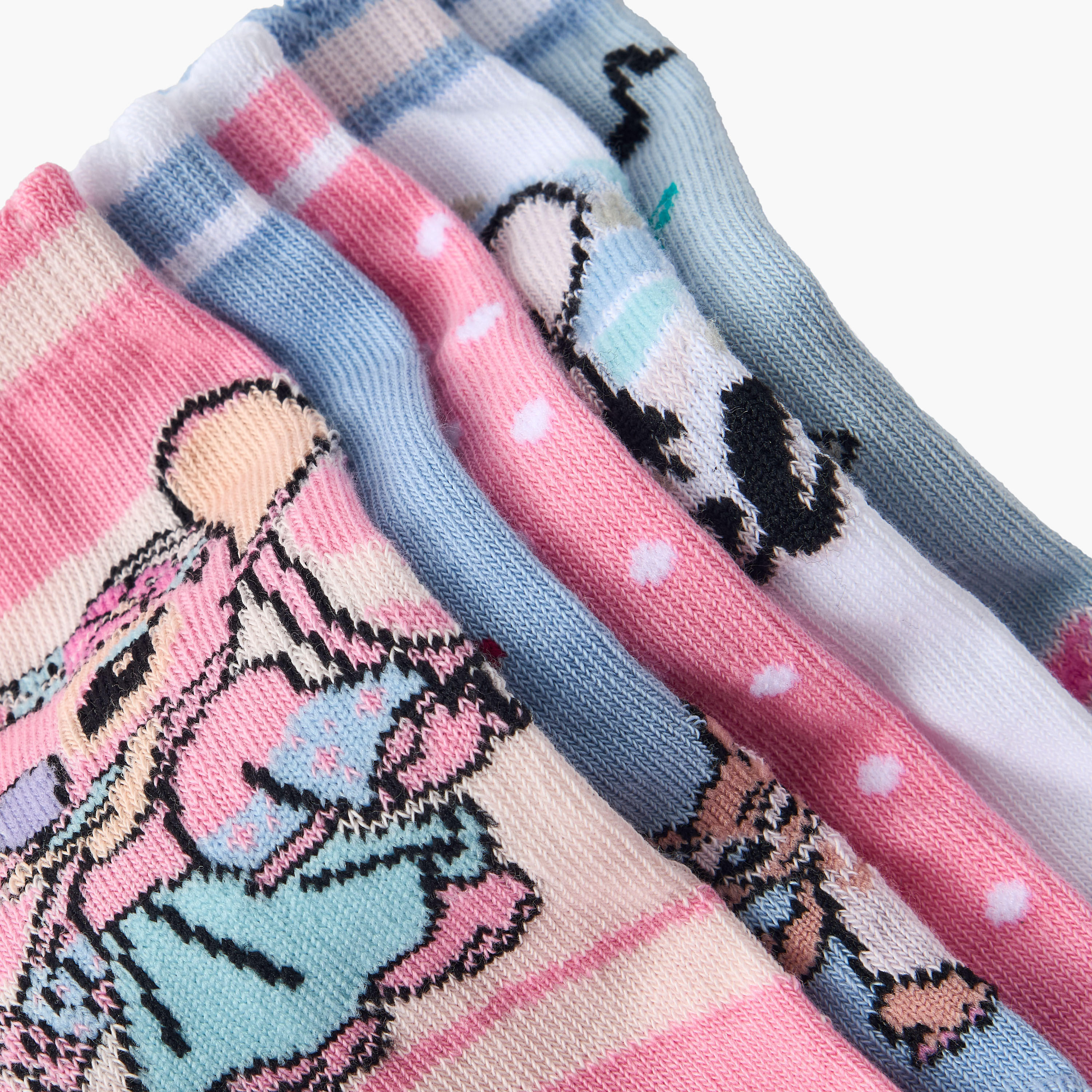 طقم من 5 - جوارب طول الكاحل بطبعات للبنات من ديزني-girls-accessories-socks-image-8