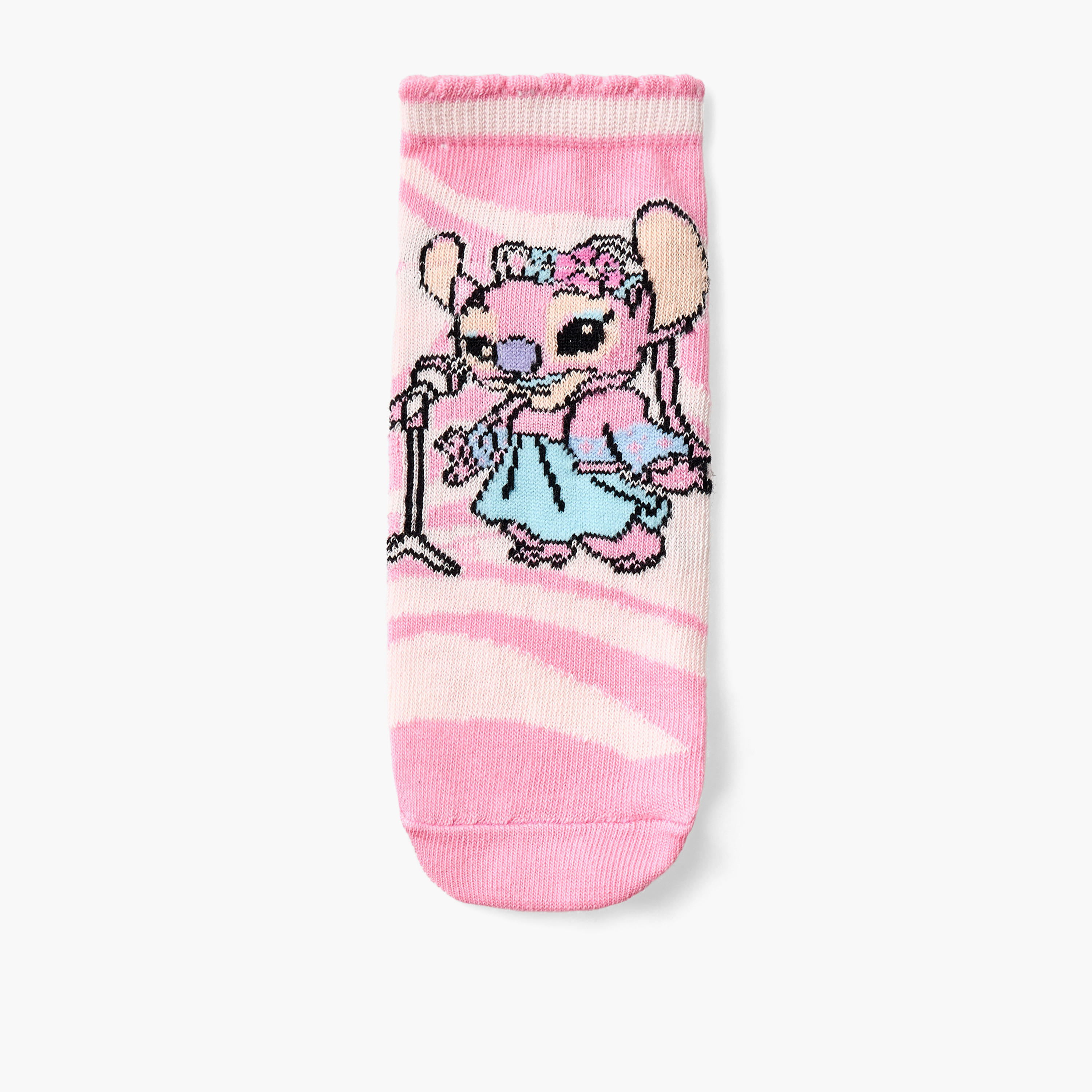 Pack of 3 Disney Ankle Length Girls Socks with Stitch Print-girls-accessories-socks-image-3