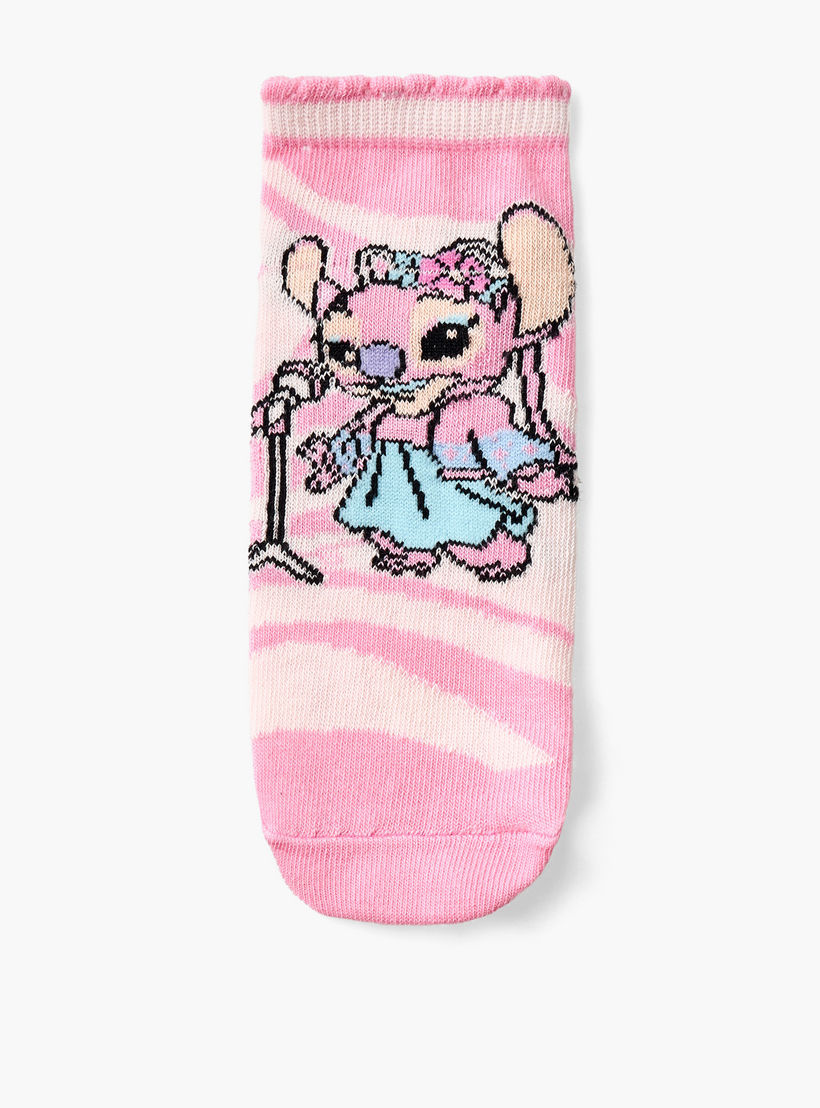 Pack of 3 Disney Ankle Length Girls Socks with Stitch Print-girls-accessories-socks-image-3