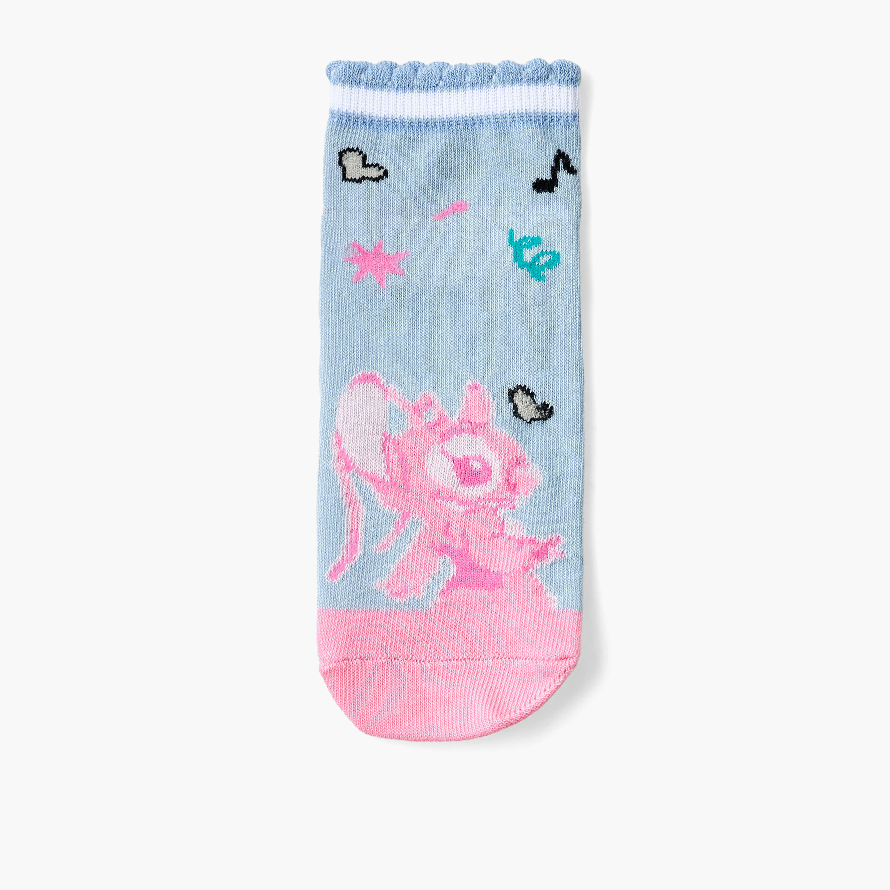 Pack of 3 Disney Ankle Length Girls Socks with Stitch Print-girls-accessories-socks-image-5