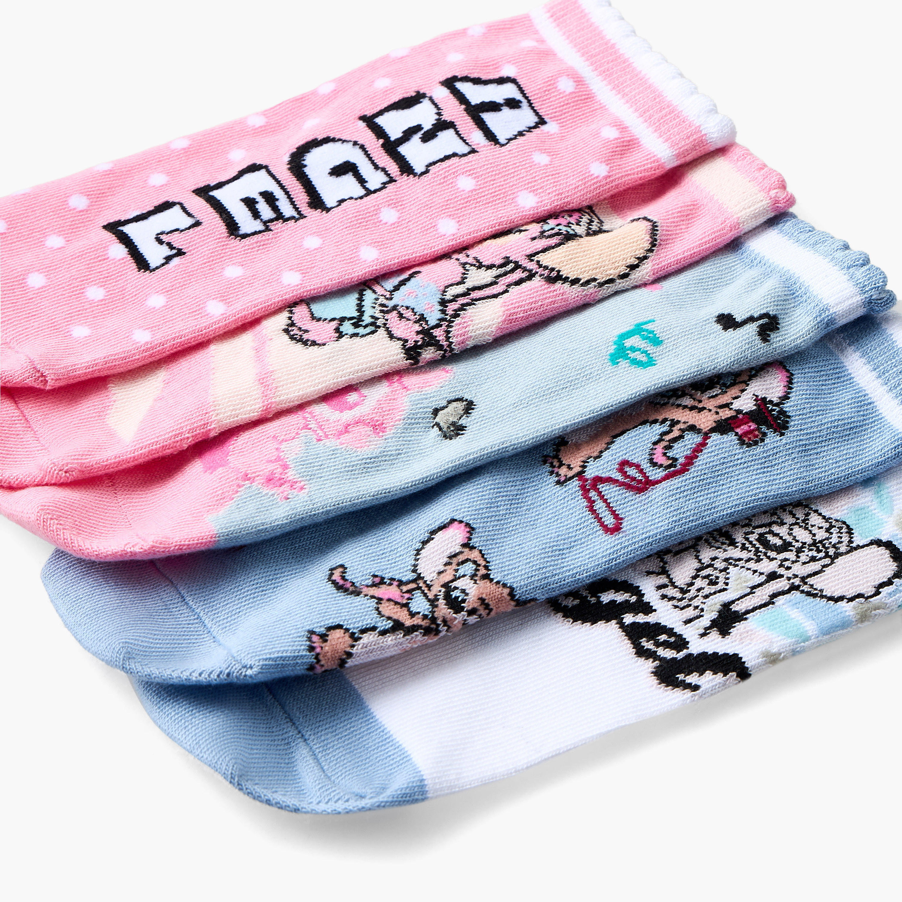 Pack of 3 Disney Ankle Length Girls Socks with Stitch Print-girls-accessories-socks-image-8