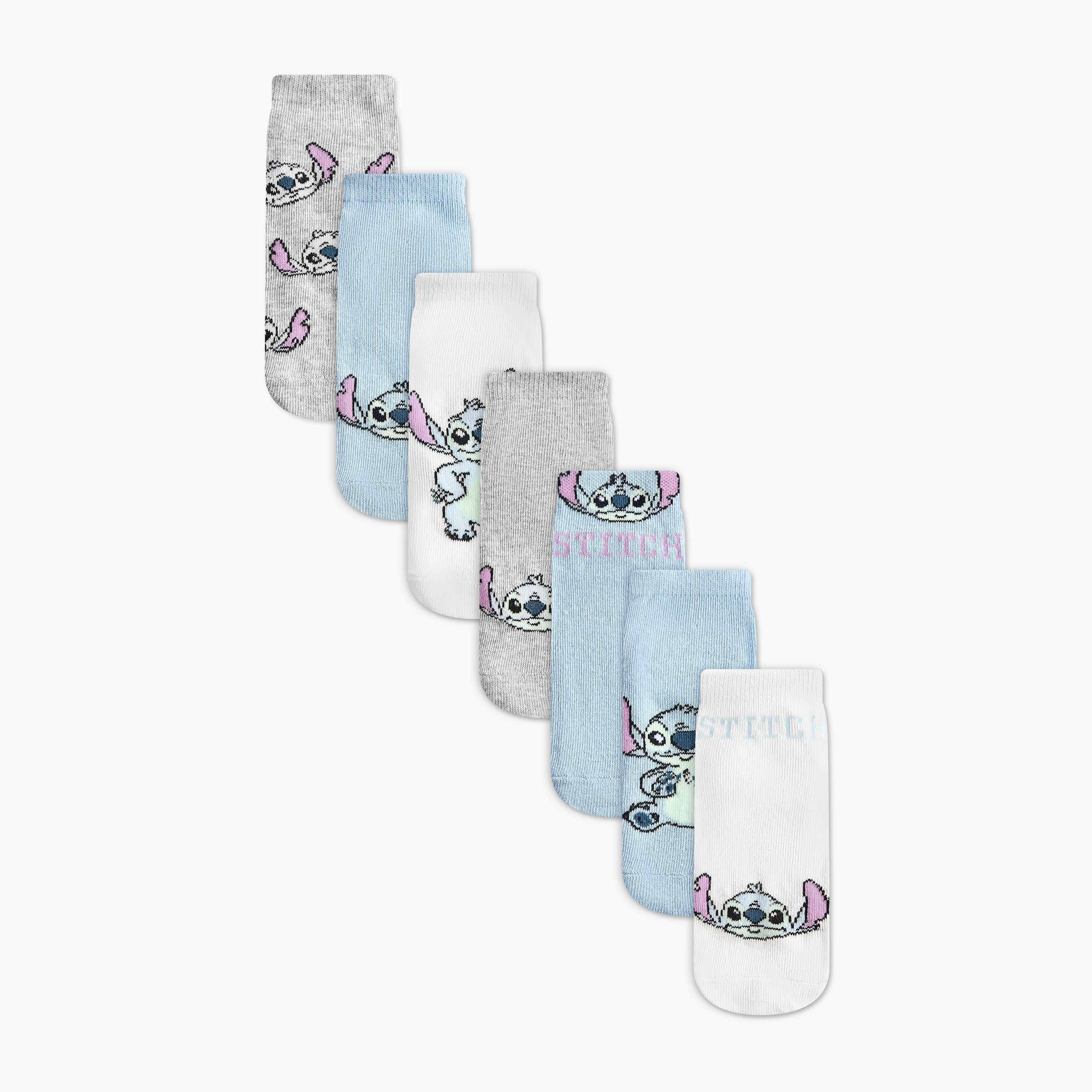 طقم من 7 - جوارب طول الكاحل بطبعات للبنات من ديزني-girls-accessories-socks-image-1