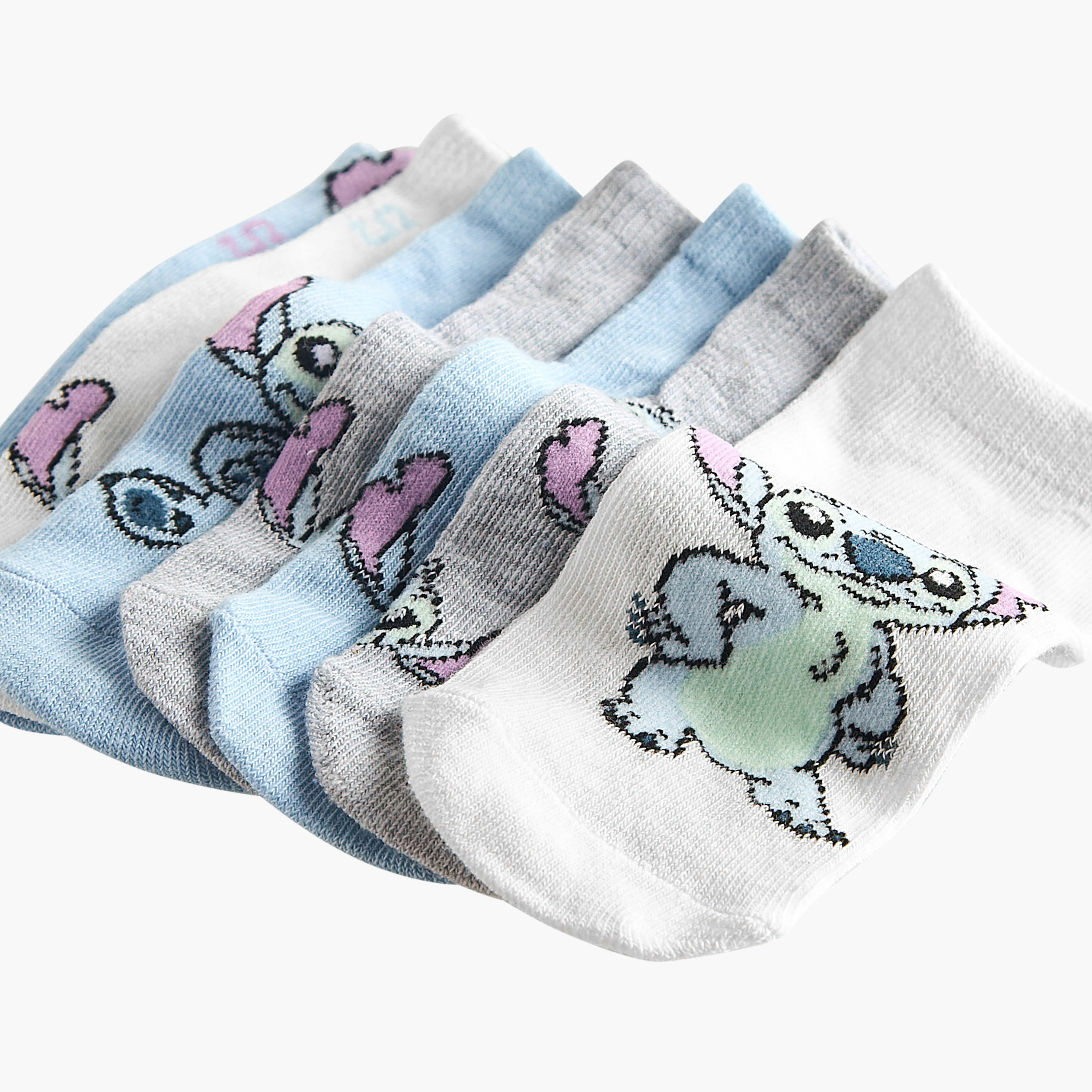 طقم من 7 - جوارب طول الكاحل بطبعات للبنات من ديزني-girls-accessories-socks-image-3