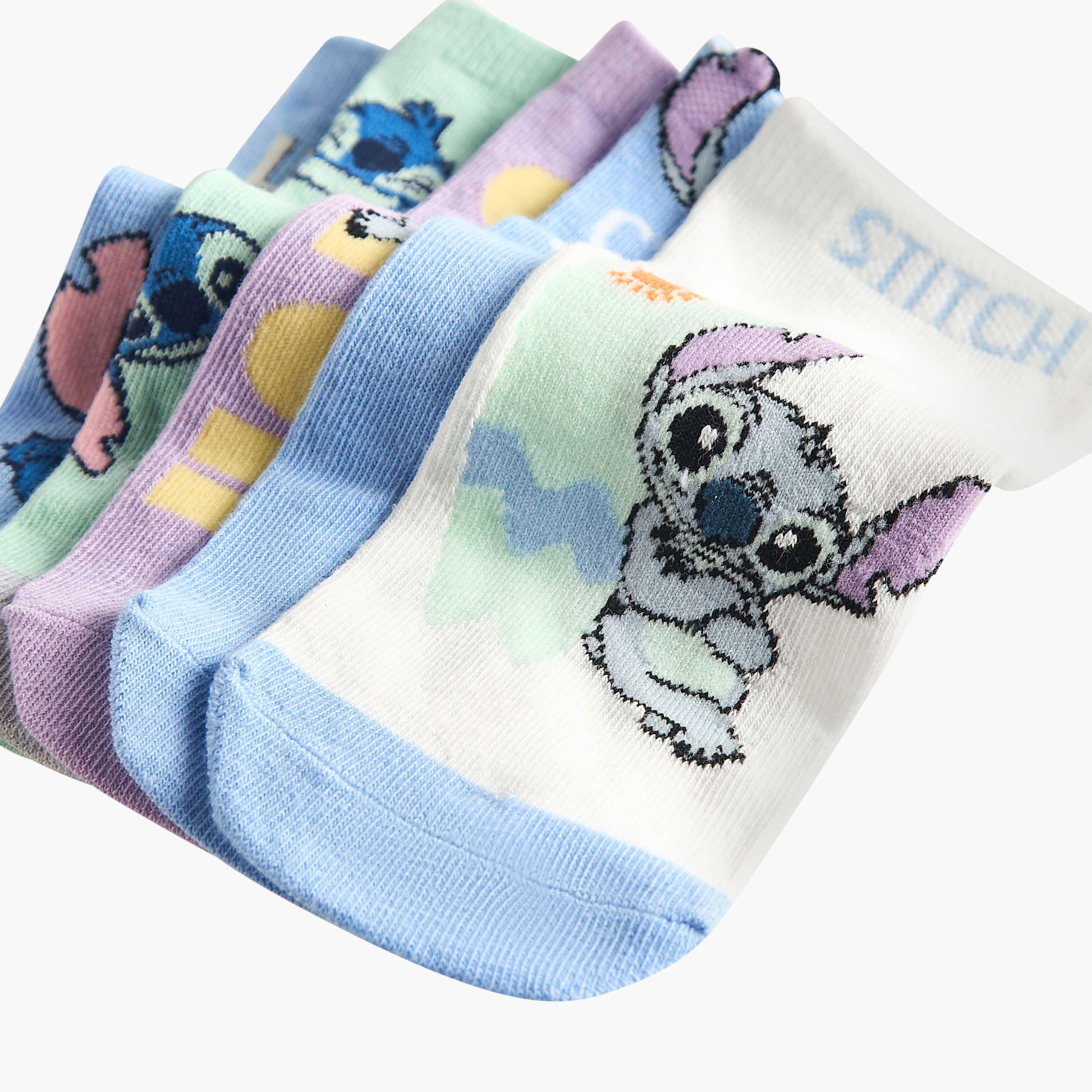عبوة جوارب 5 أزواج بطبعات ستيتش وطول الكاحل للبنات من ديزني-girls-accessories-socks-image-4