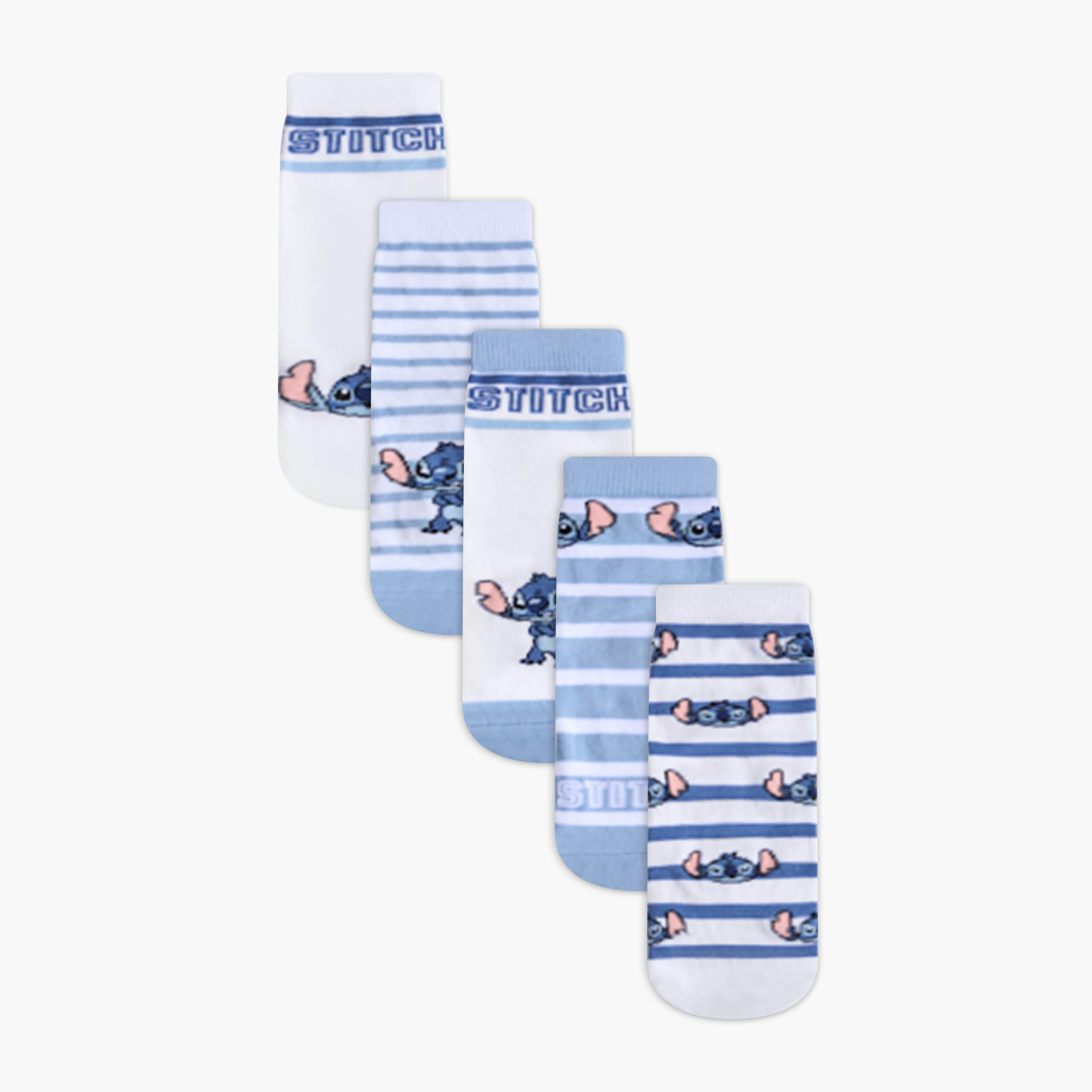Pack of 3 Disney Girls Socks Ankle Length Stitch Print-girls-accessories-socks-image-1