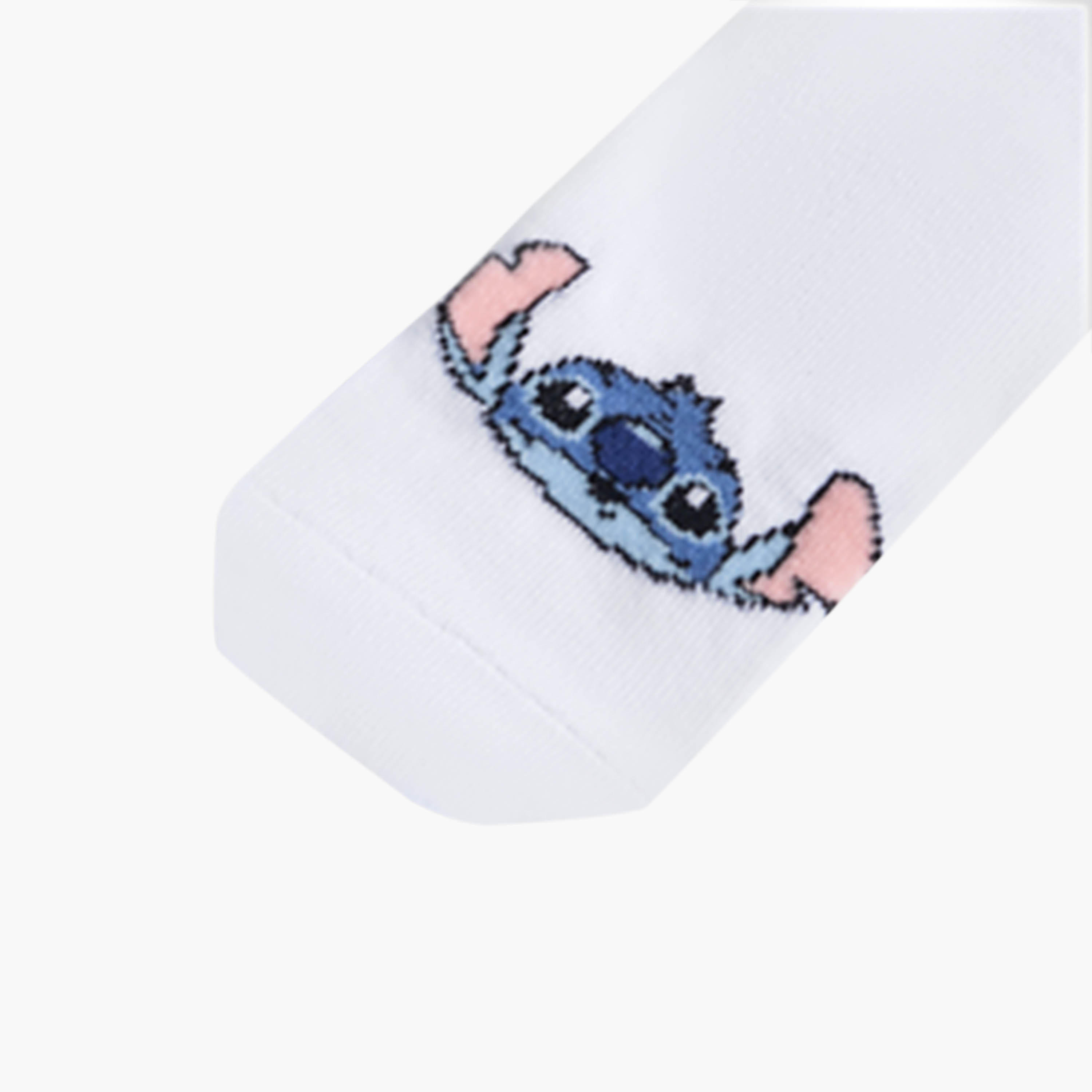 Pack of 3 Disney Girls Socks Ankle Length Stitch Print-girls-accessories-socks-image-3