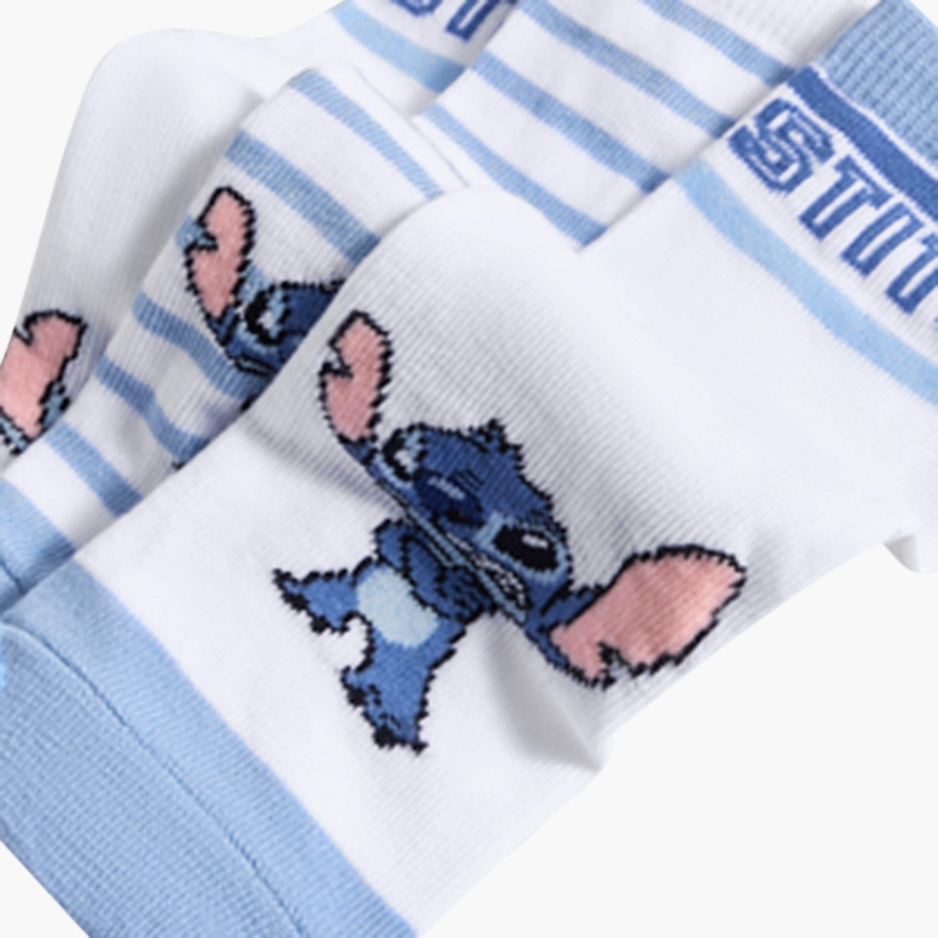 Pack of 3 Disney Girls Socks Ankle Length Stitch Print-girls-accessories-socks-image-4