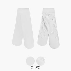 Pack of 2 Celeste Girls Tights with Assorted Design-girls-accessories-image-1