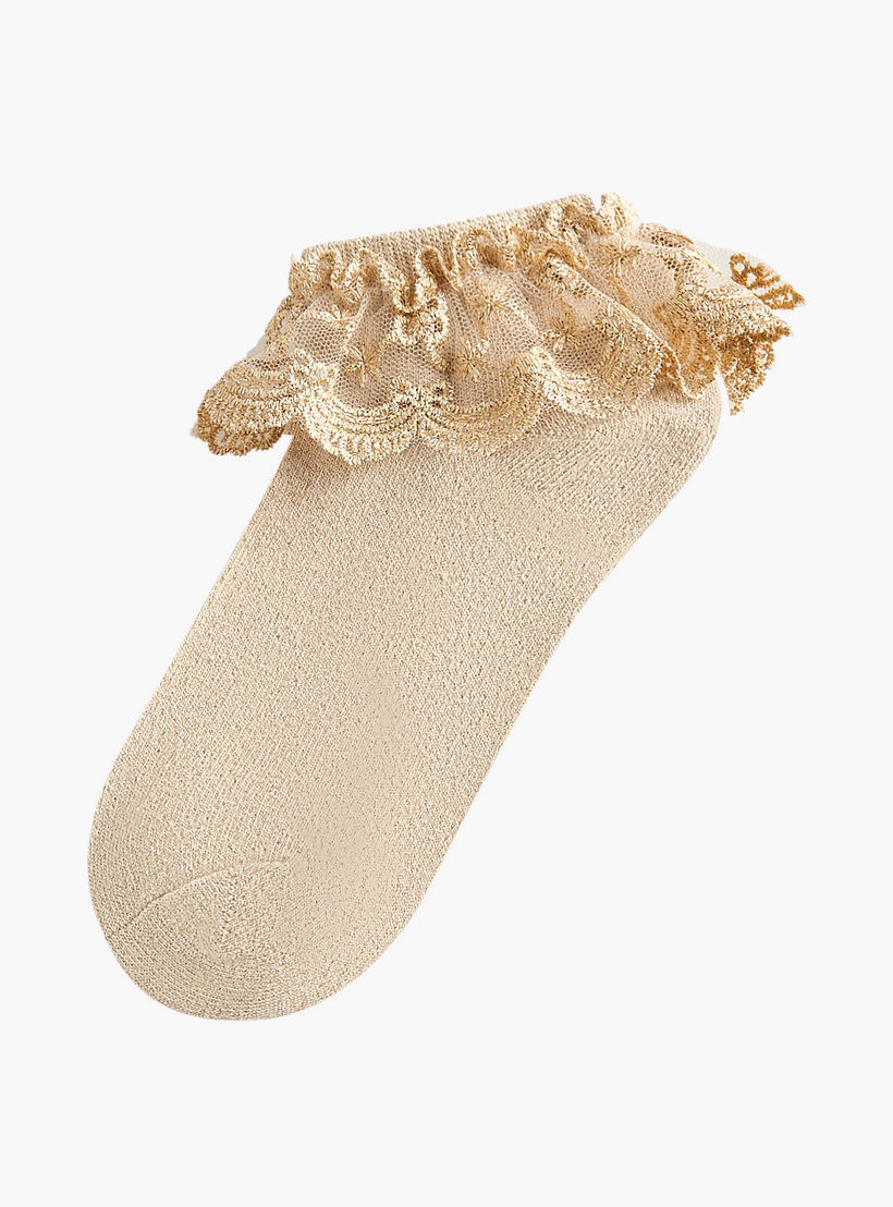 Pack of 2 Celeste Girls Socks with Embroidered Frill Detail-girls-accessories-socks-image-2
