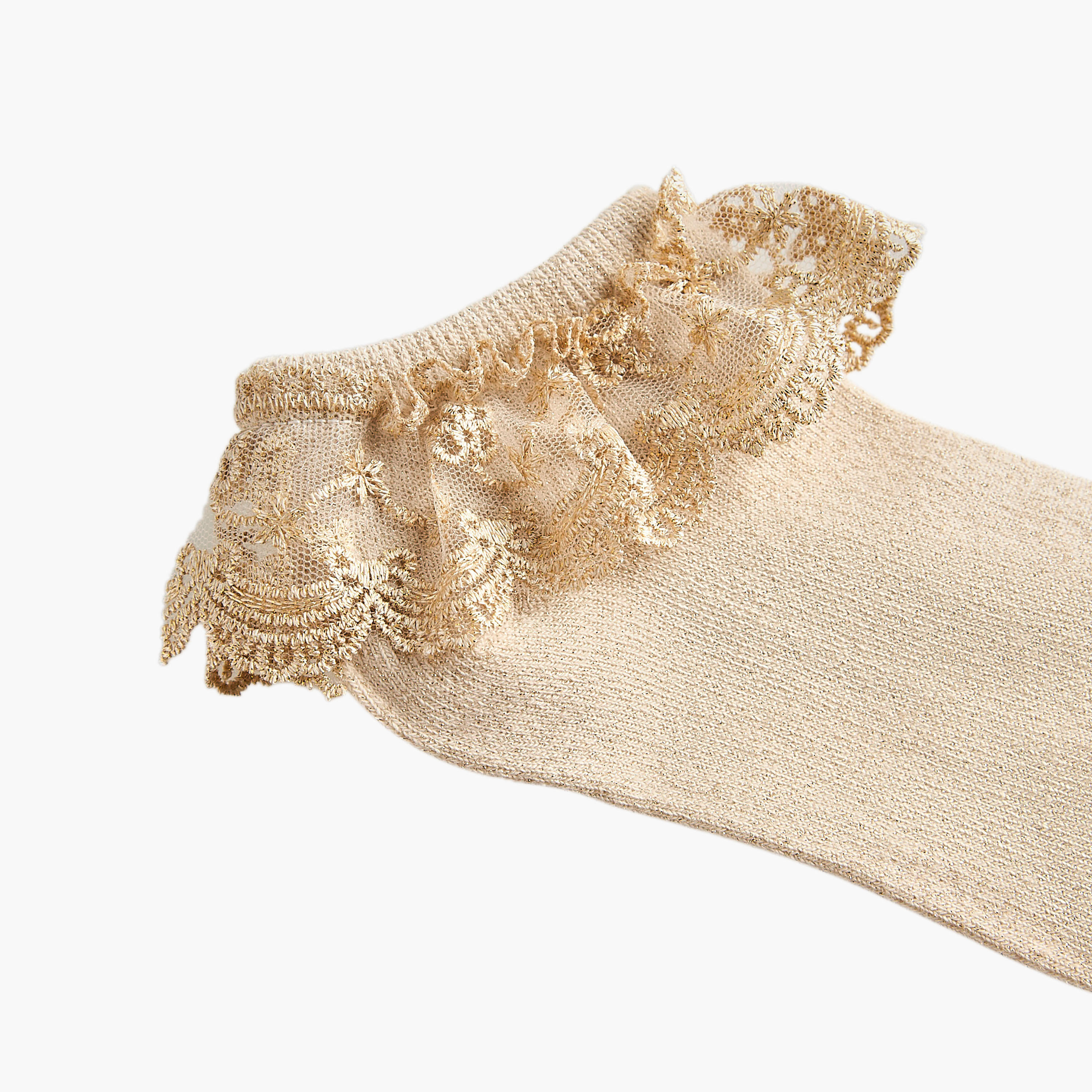 Pack of 2 Celeste Girls Socks with Embroidered Frill Detail-girls-accessories-socks-image-5