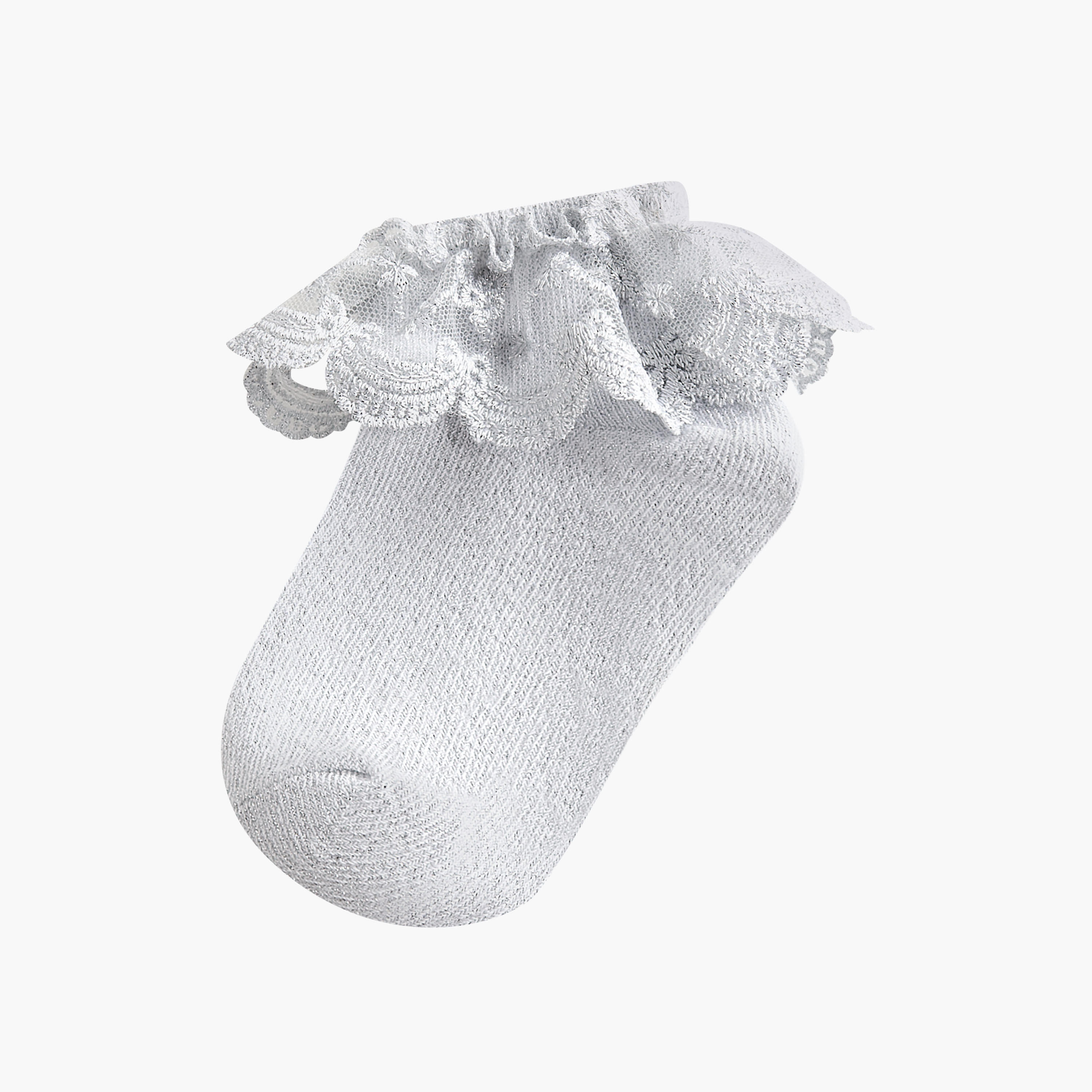 Pack of 2 Celeste Girls Socks with Embroidered Frill Detail-girls-accessories-socks-image-2