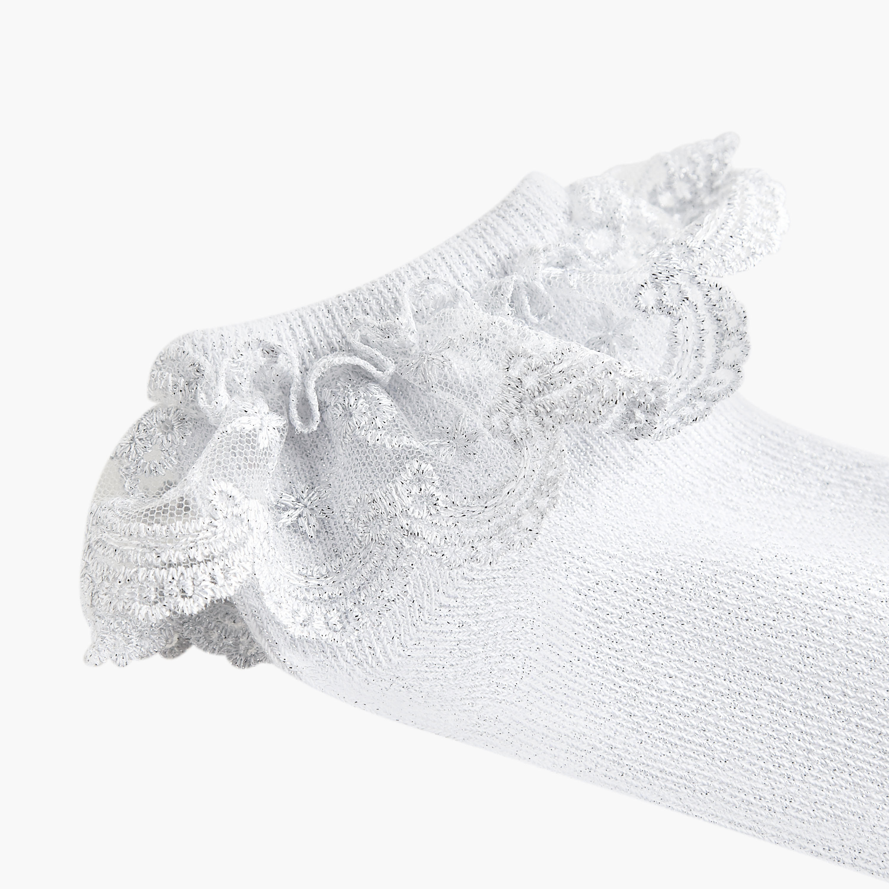 Pack of 2 Celeste Girls Socks with Embroidered Frill Detail-girls-accessories-socks-image-5