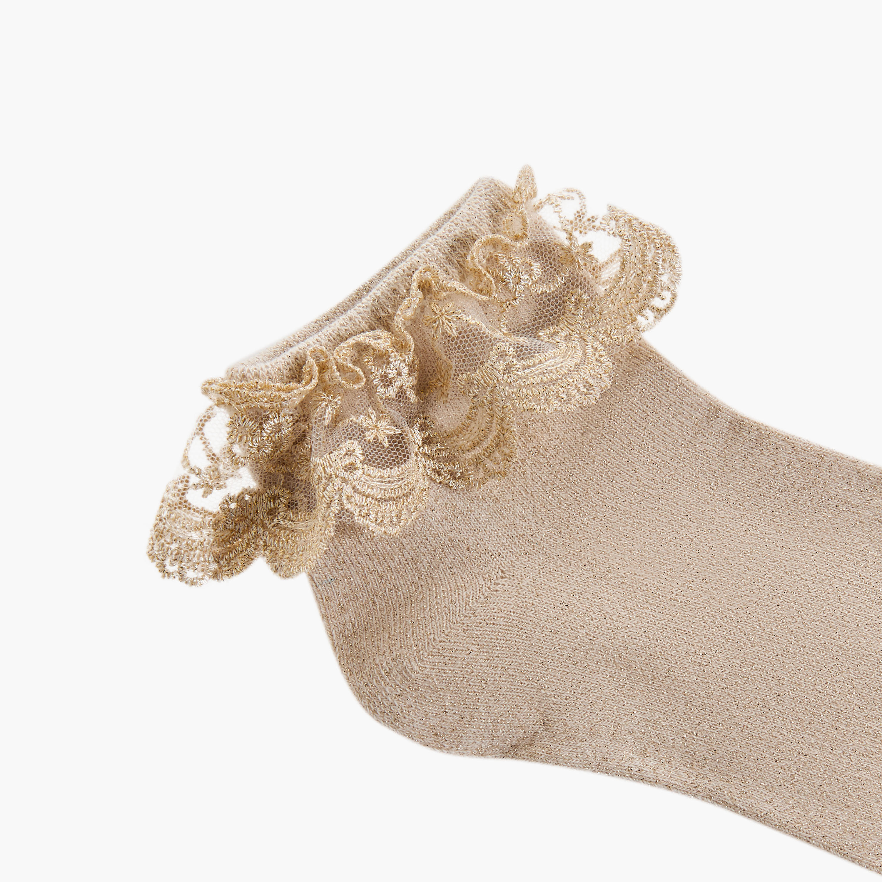 جوارب سادة بكشكش من ليتل ميسي - طقم من زوجين-girls-accessories-socks-image-5