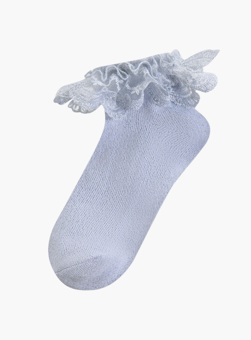 جوارب سادة بكشكش من ليتل ميسي - طقم من زوجين-girls-accessories-socks-image-2