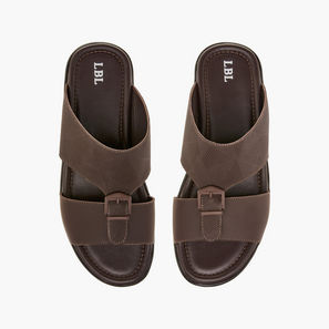 LBL by Shoexpress Textured Slip-On Arabic Sandals with Buckle Detail-men-shoes-sandals-image-1