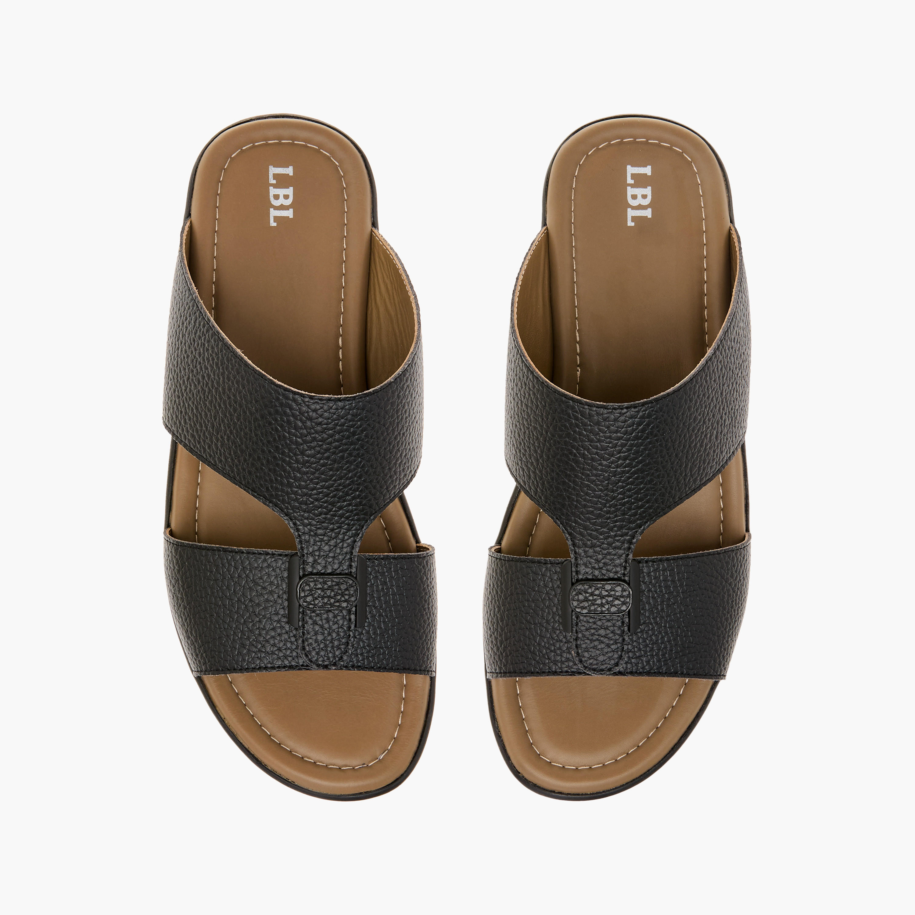 صندل عربي سهل الارتداء بارز الملمس إل بي إل من شو إكسبريس-men-shoes-sandals-image-1