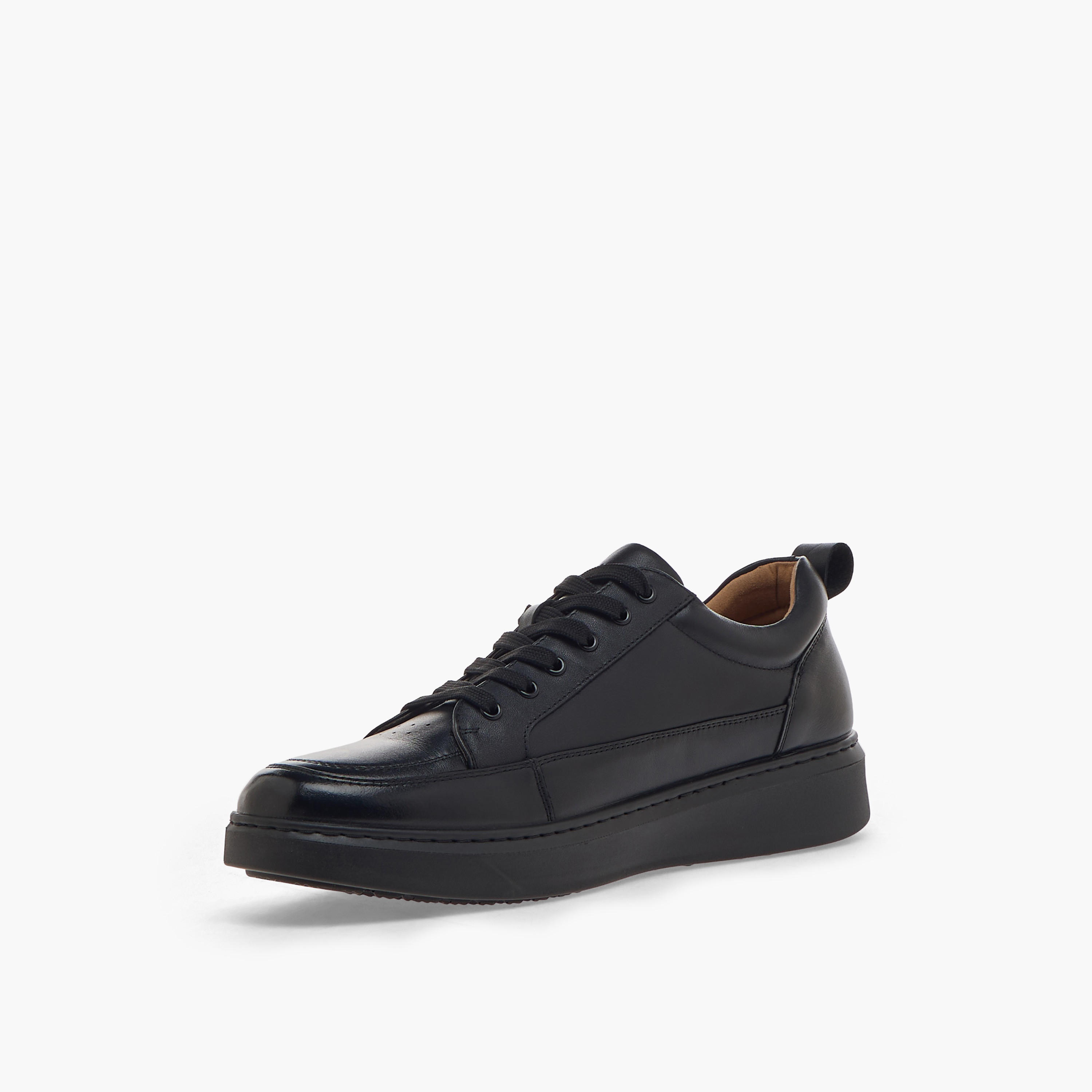 Duchini Men Lace-Up Leather Ankle Sneakers-men-shoes-sneakers-image-4