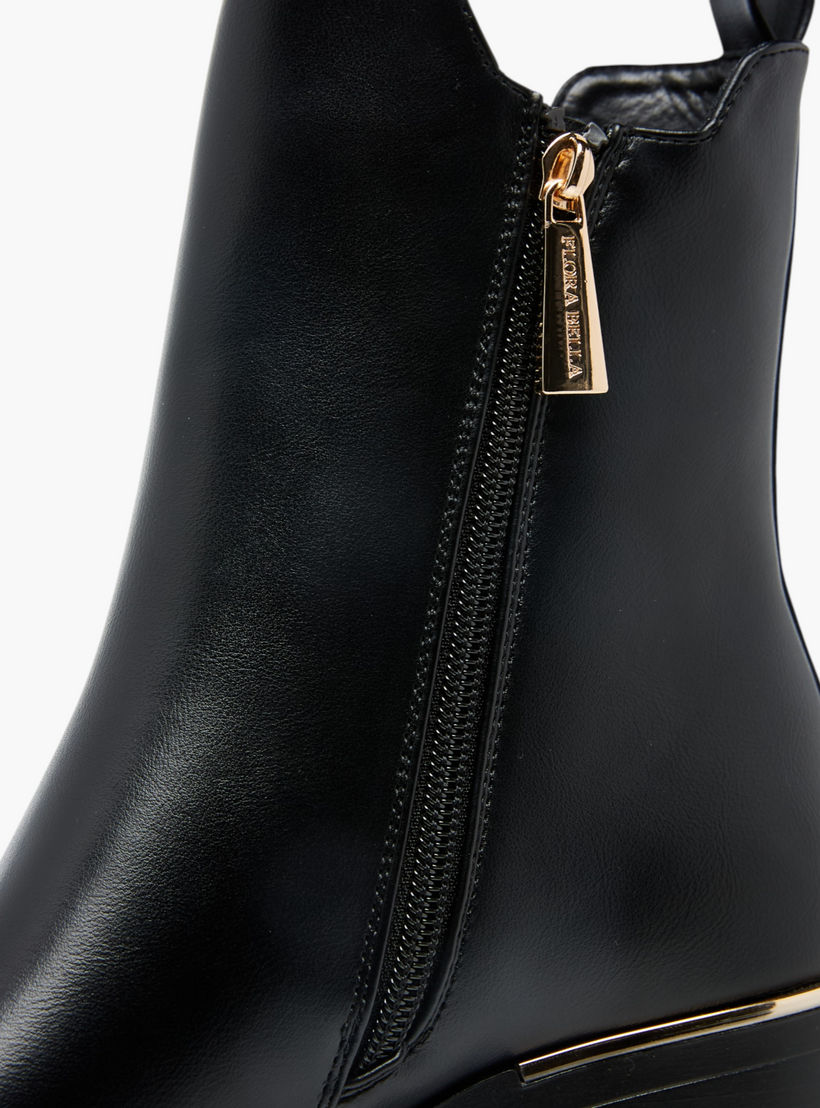 Flora Bella Solid Ankle Boots with Zip Closure-women-shoes-boots-image-4