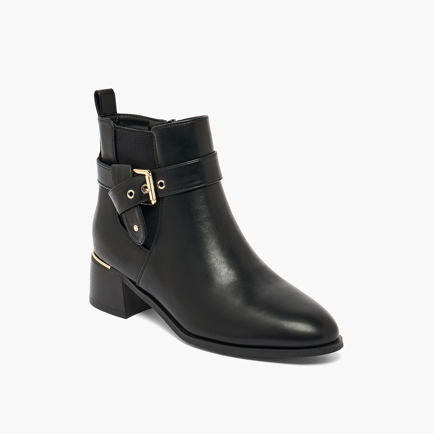 حذاء كاحل نسائي بكعب بلوك مزود بإبزيم من فلورا بيلا - شوإكسبرس-women-shoes-boots-image-2