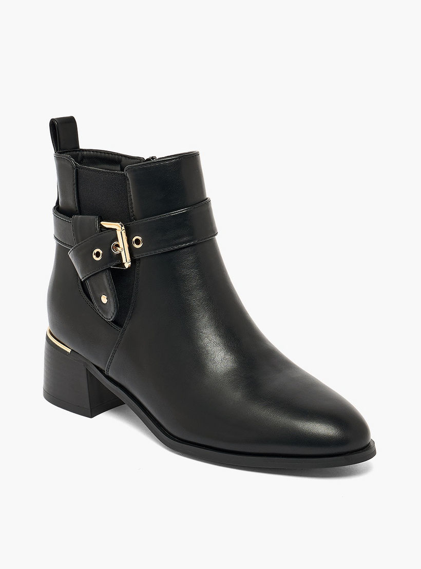 حذاء كاحل نسائي بكعب بلوك مزود بإبزيم من فلورا بيلا - شوإكسبرس-women-shoes-boots-image-2