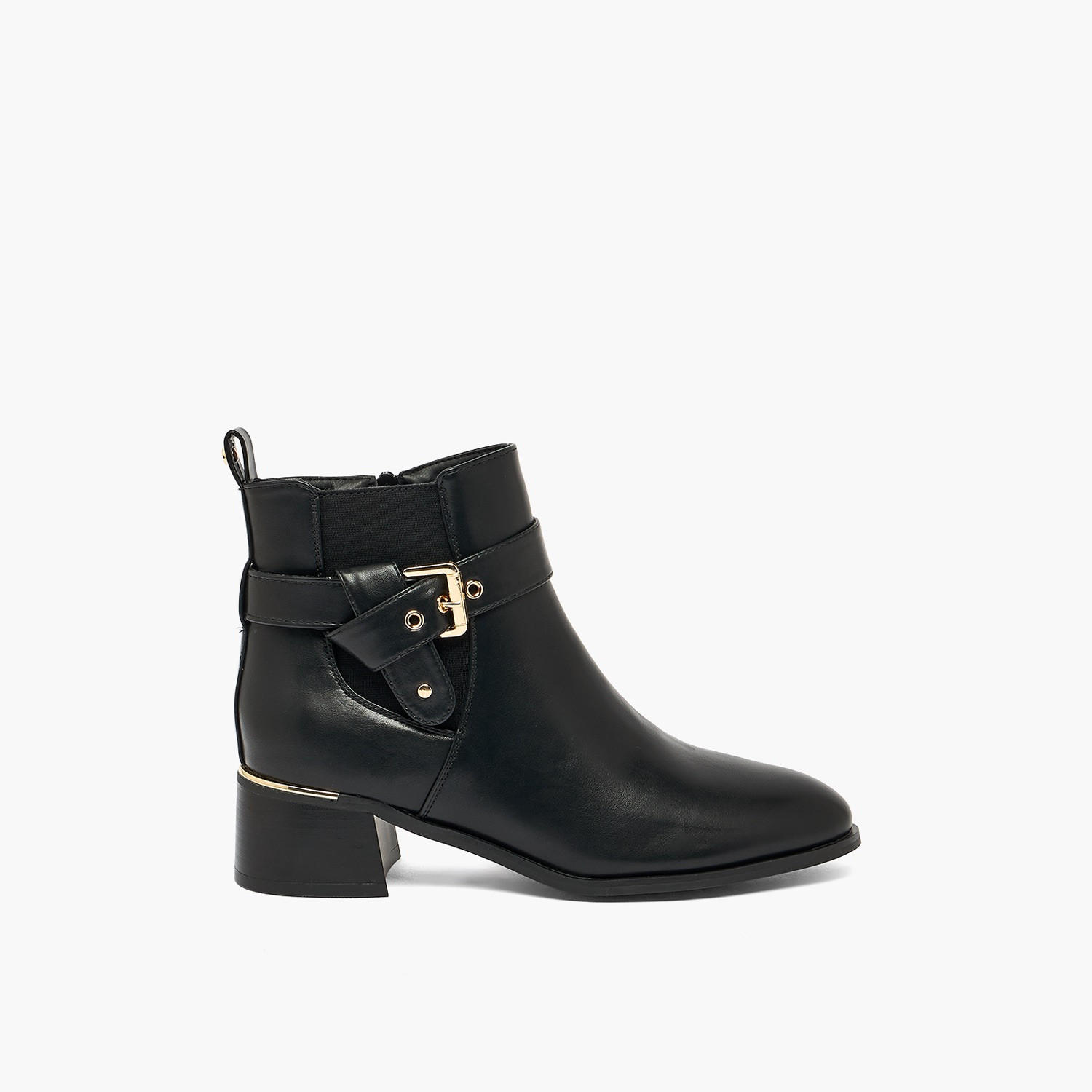 حذاء كاحل نسائي بكعب بلوك مزود بإبزيم من فلورا بيلا - شوإكسبرس-women-shoes-boots-image-3