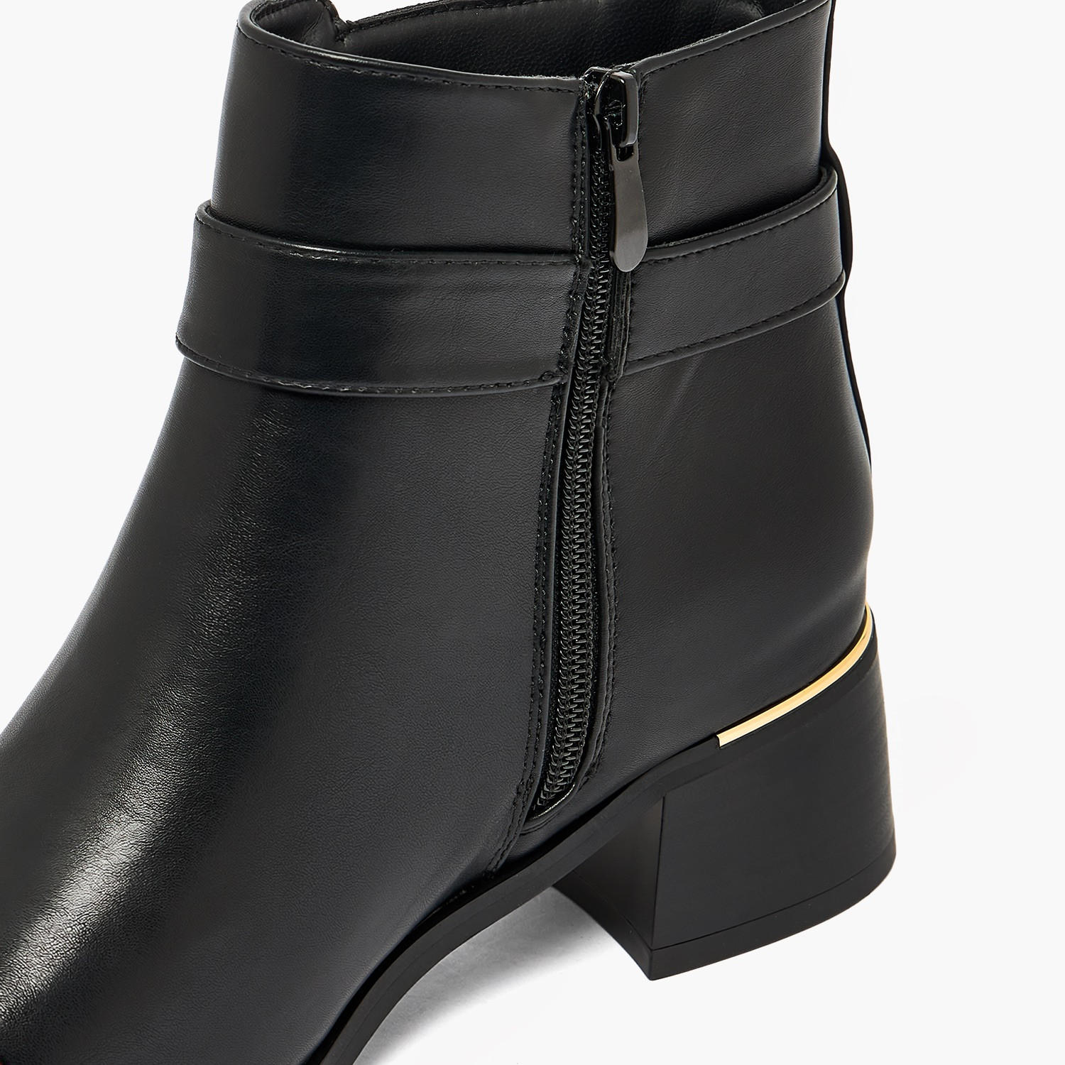 حذاء كاحل نسائي بكعب بلوك مزود بإبزيم من فلورا بيلا - شوإكسبرس-women-shoes-boots-image-4