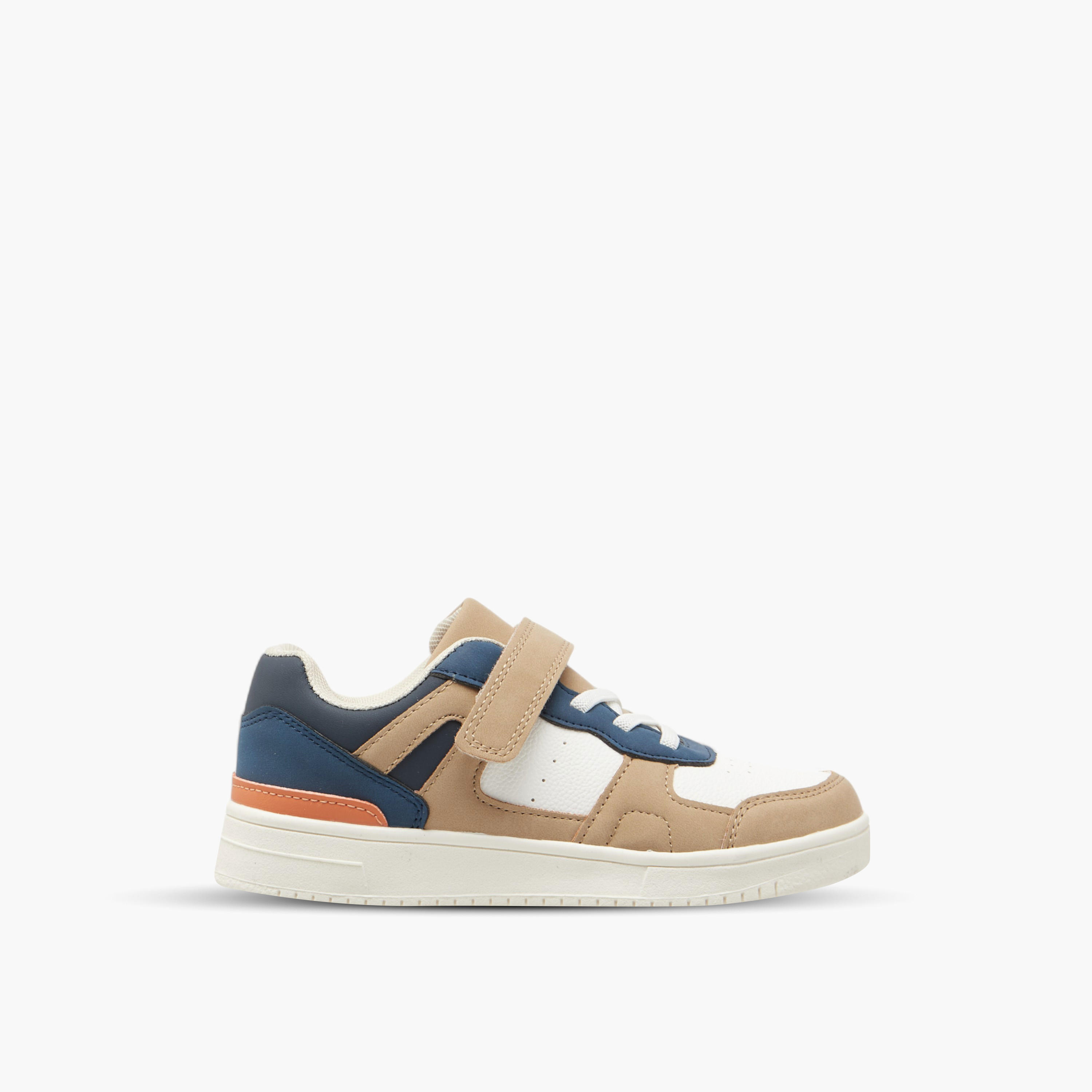 LBL by Shoexpress Colourblock Sneakers with Hook and Loop Closure-boys-shoes-schoolshoes-image-3