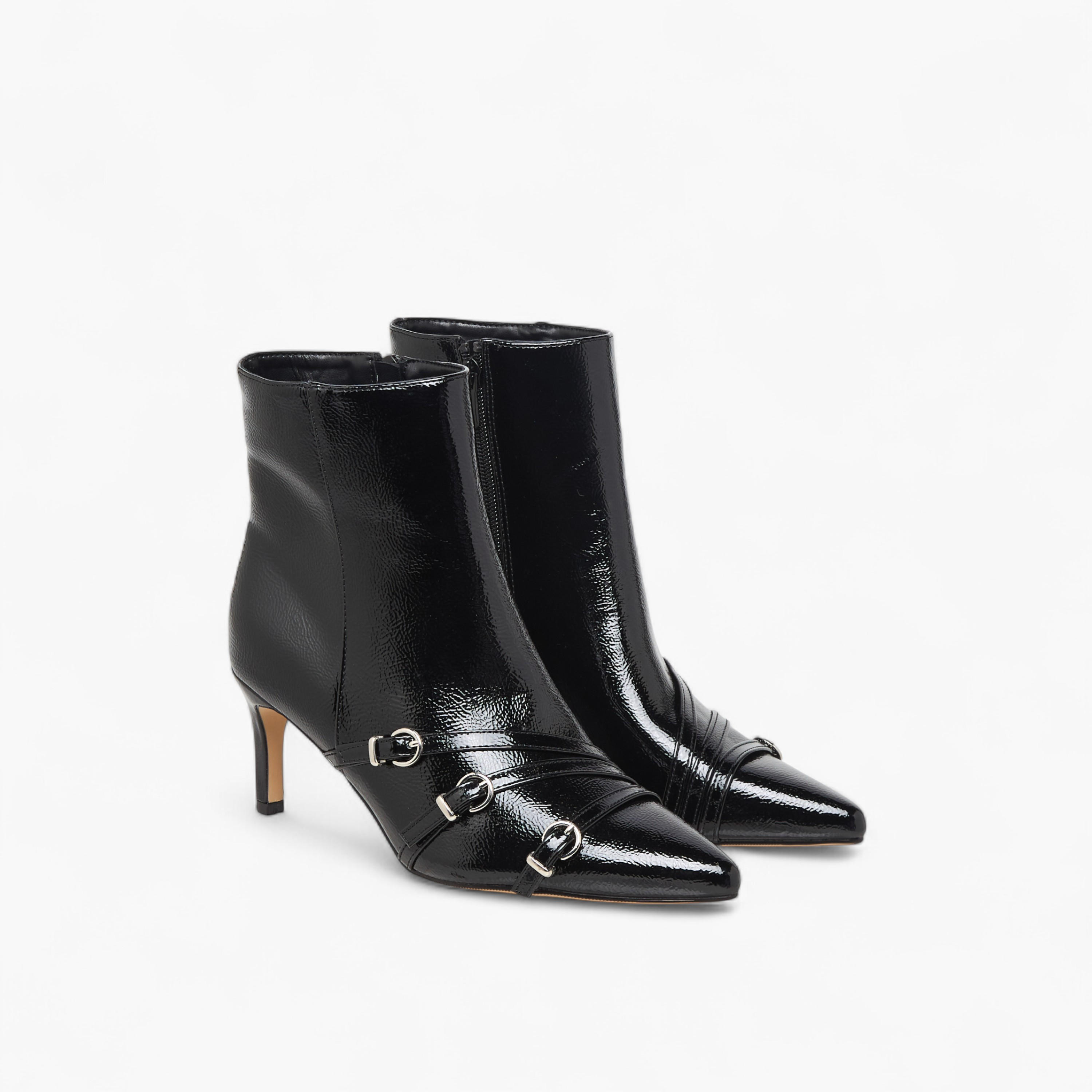 Flora Bella Women Buckle Detail Ankle Boots-women-shoes-boots-image-1