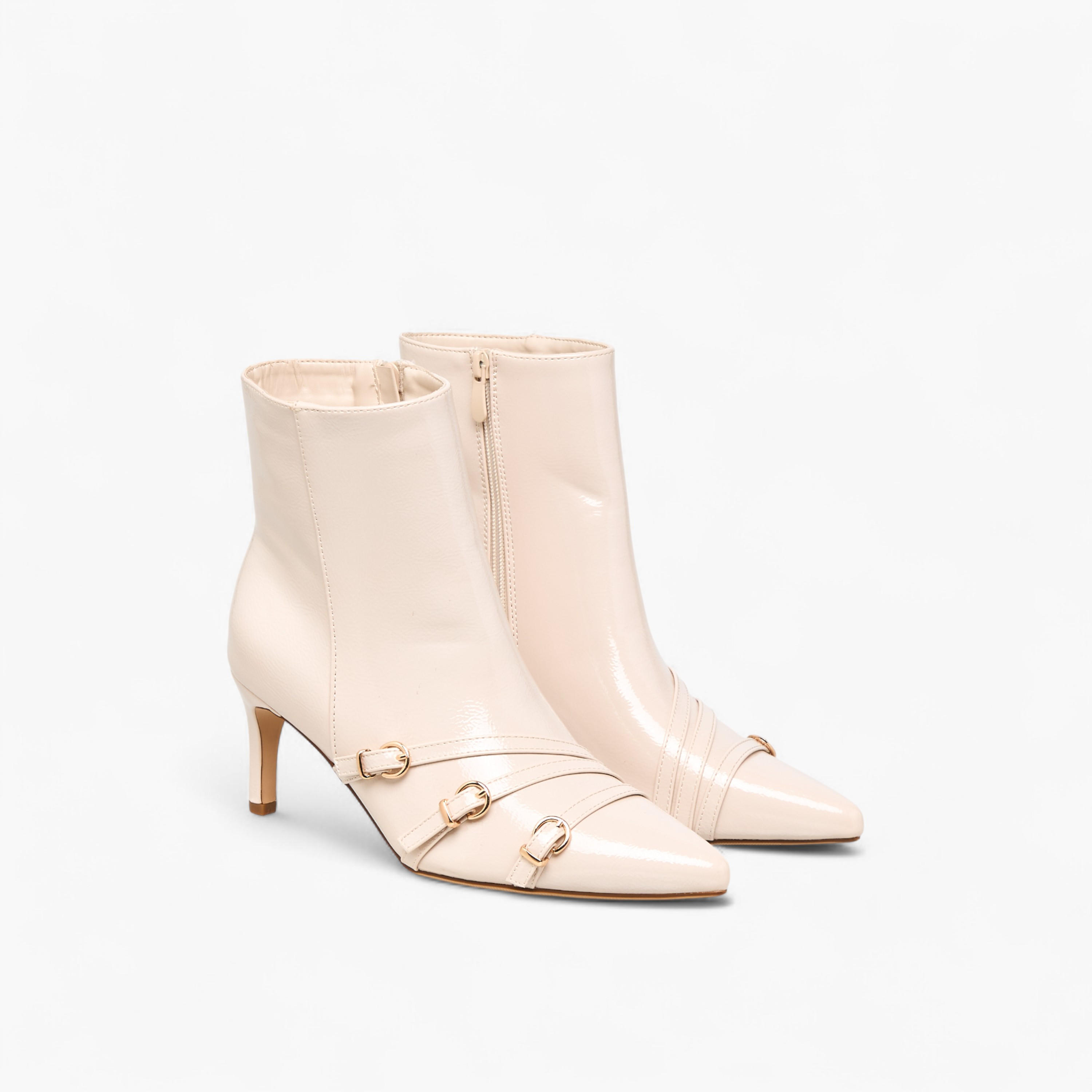 Flora Bella Women Buckle Detail Ankle Boots-women-shoes-boots-image-1
