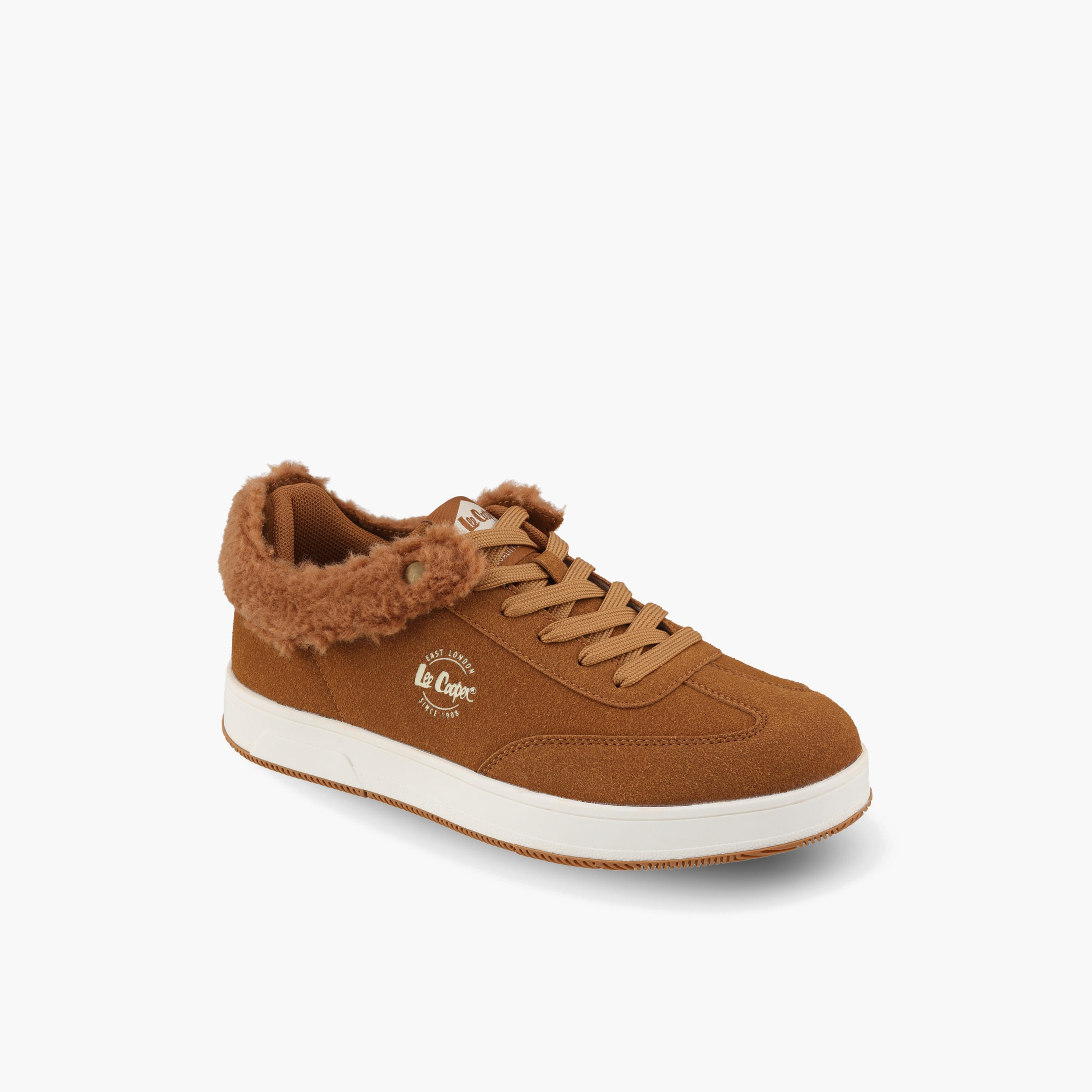 حذاء سنيكرز طول الكاحل برباط وفرو صناعي للنساء من لي كوبر-women-shoes-sneakers-image-2