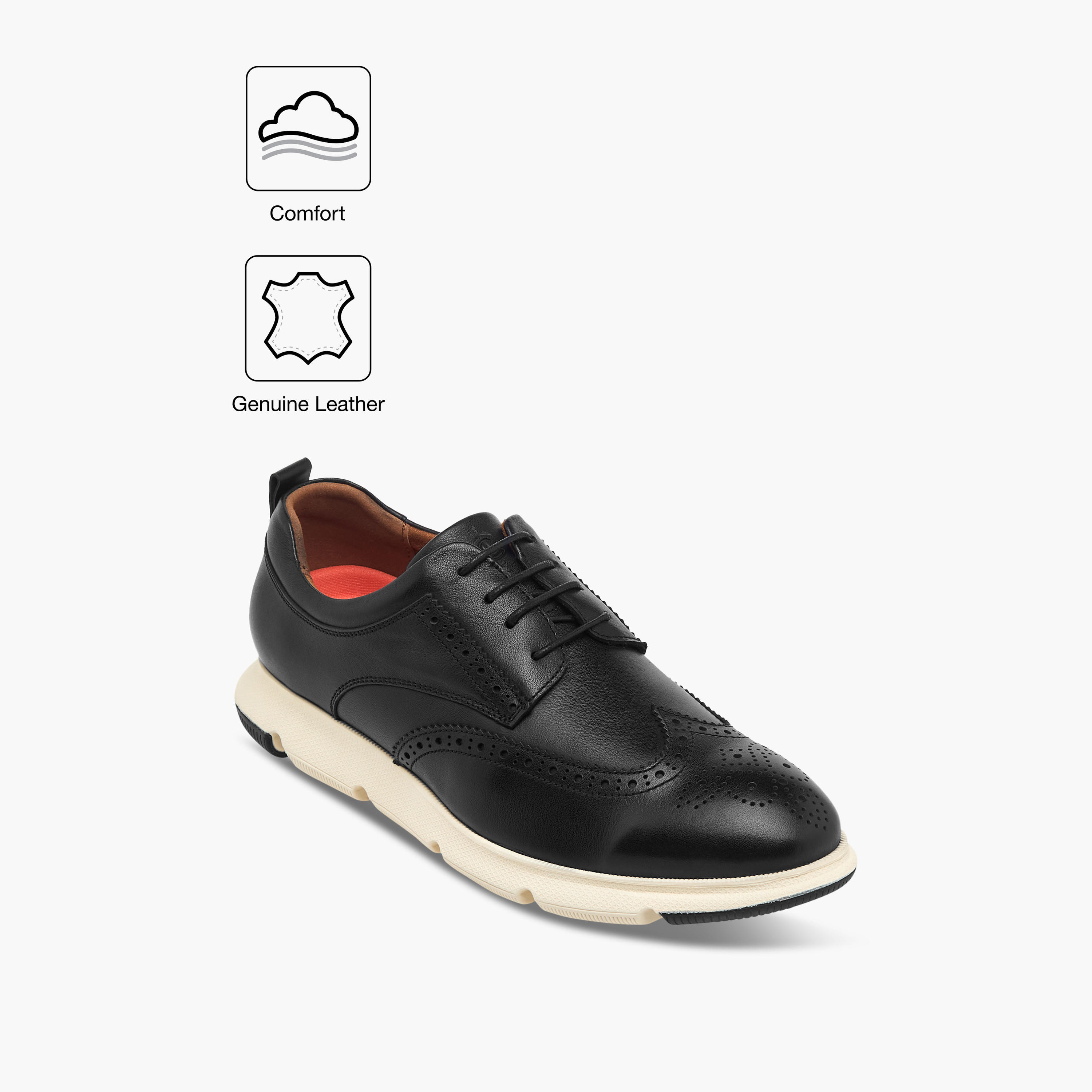 Le Confort Leather Perforated Lace-Up Sneakers-men-shoes-sneakers-image-2