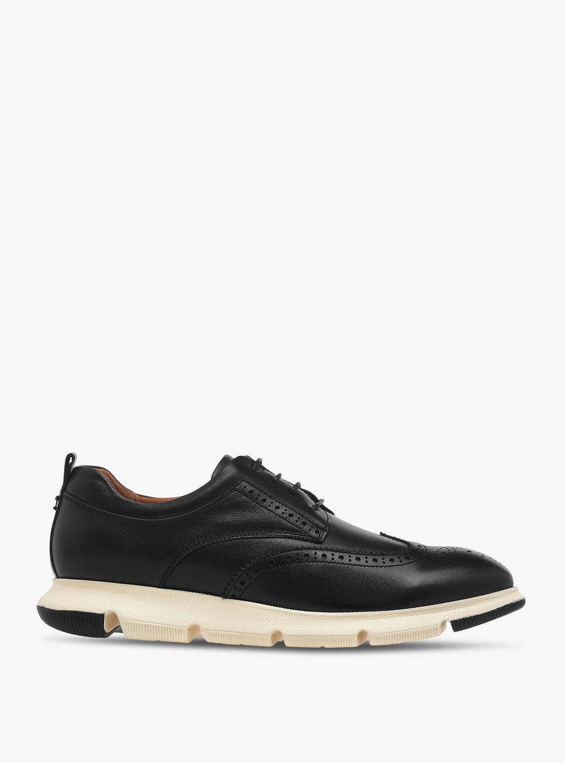 Le Confort Leather Perforated Lace-Up Sneakers-men-shoes-sneakers-image-3