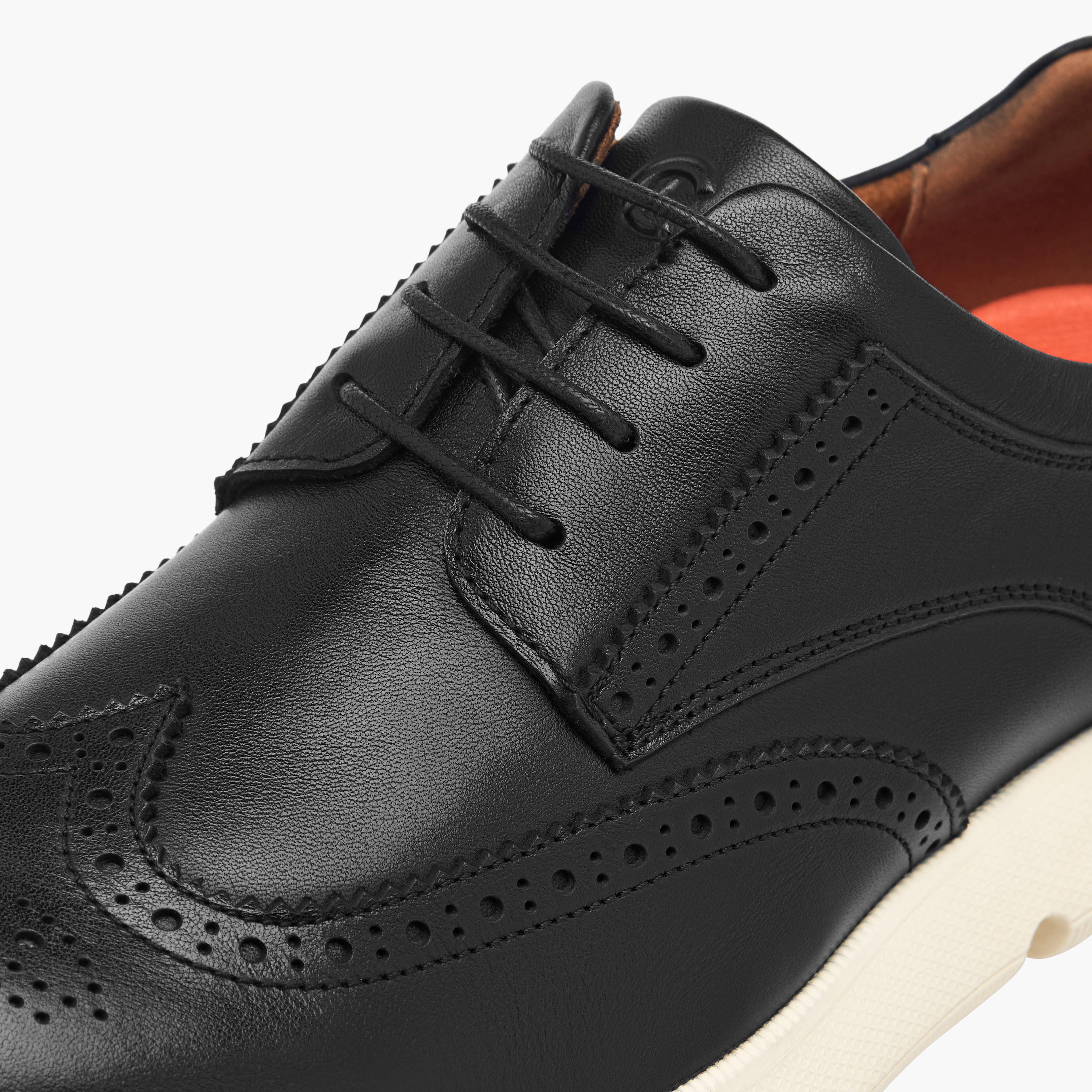Le Confort Leather Perforated Lace-Up Sneakers-men-shoes-sneakers-image-4